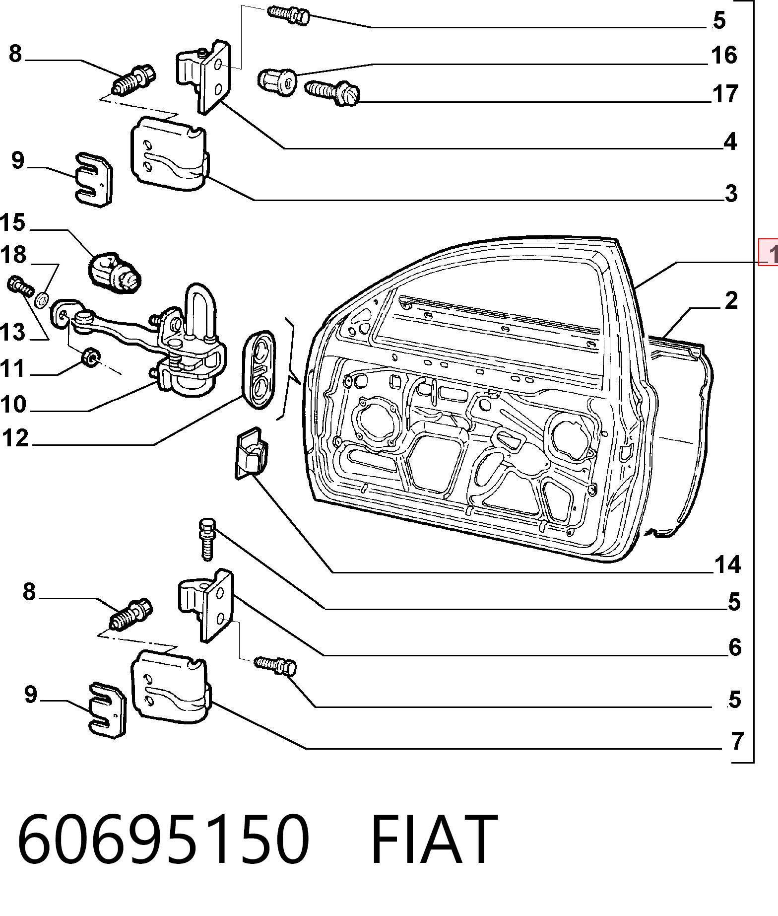 Пасажирські передні двері на Alfa Romeo 147  937