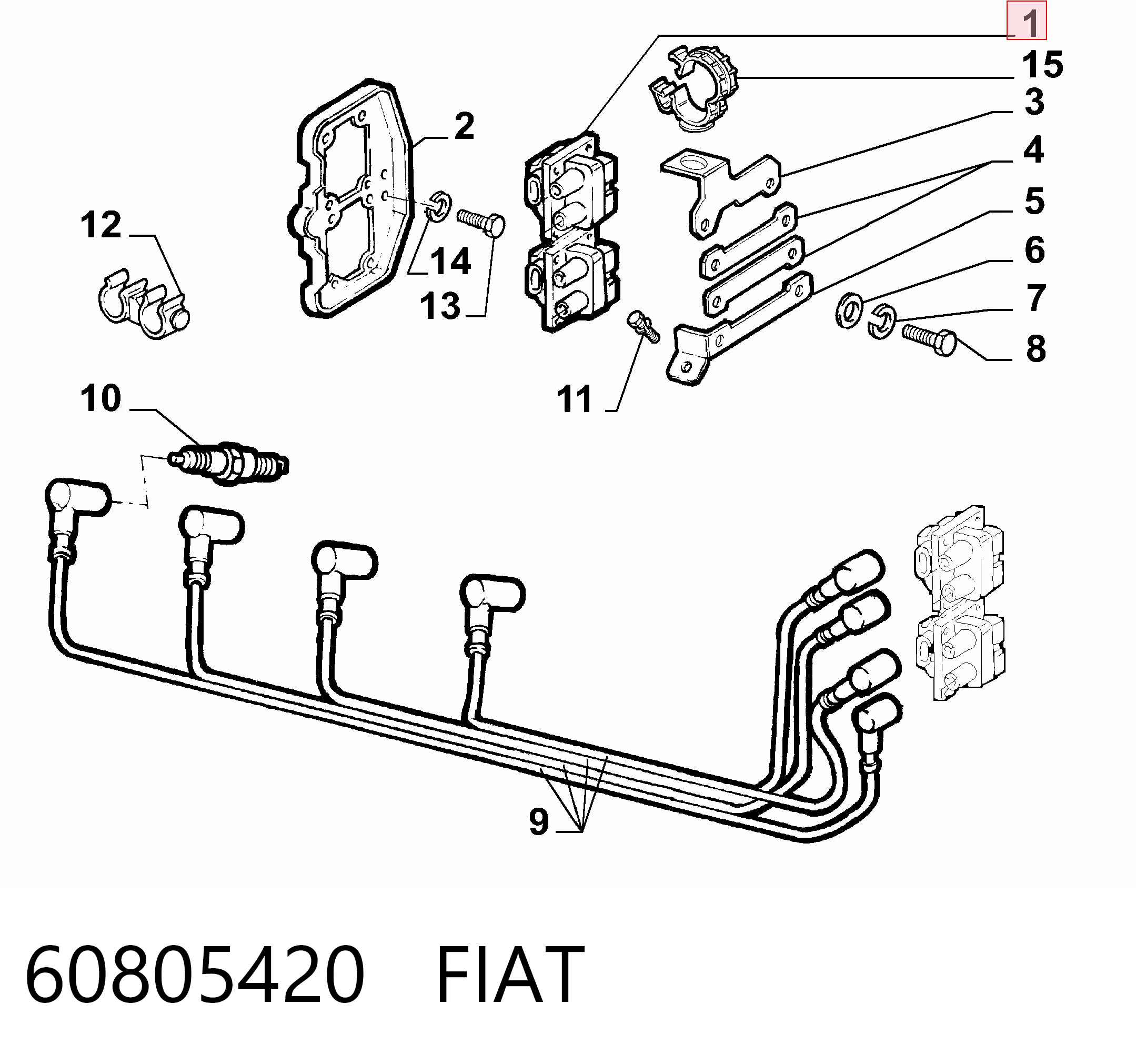 60805420 Fiat/Alfa/Lancia Котушка запалювання