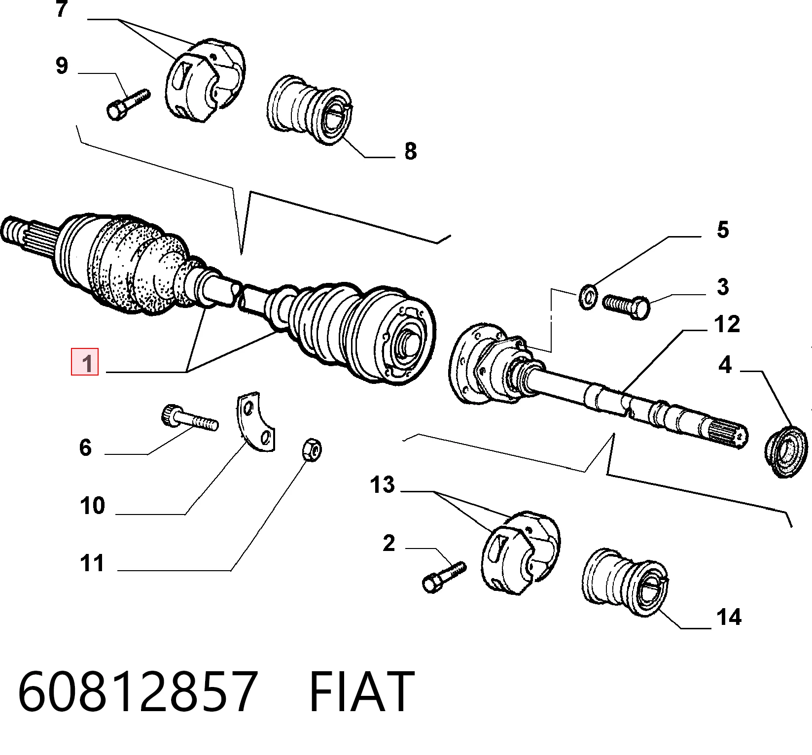  Піввісь права Alfa Romeo 146 