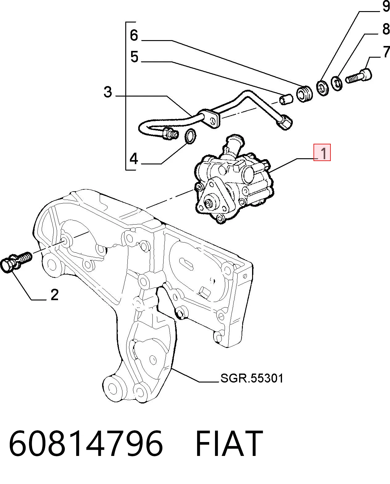 60814796 Fiat/Alfa/Lancia Насос гідропідсилювача