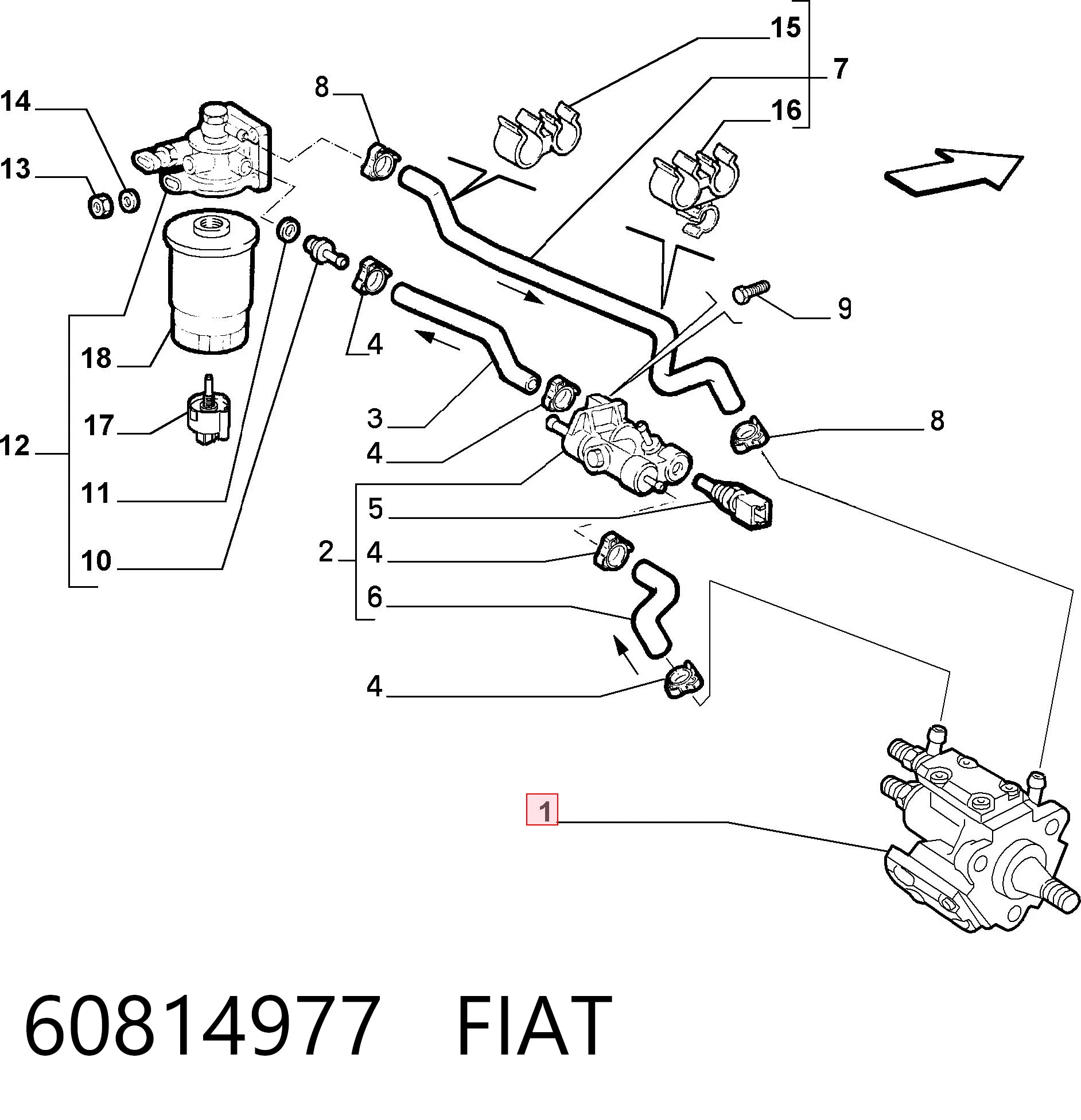 60814977 Fiat/Alfa/Lancia Насос паливний високого тиску (ПНВТ)