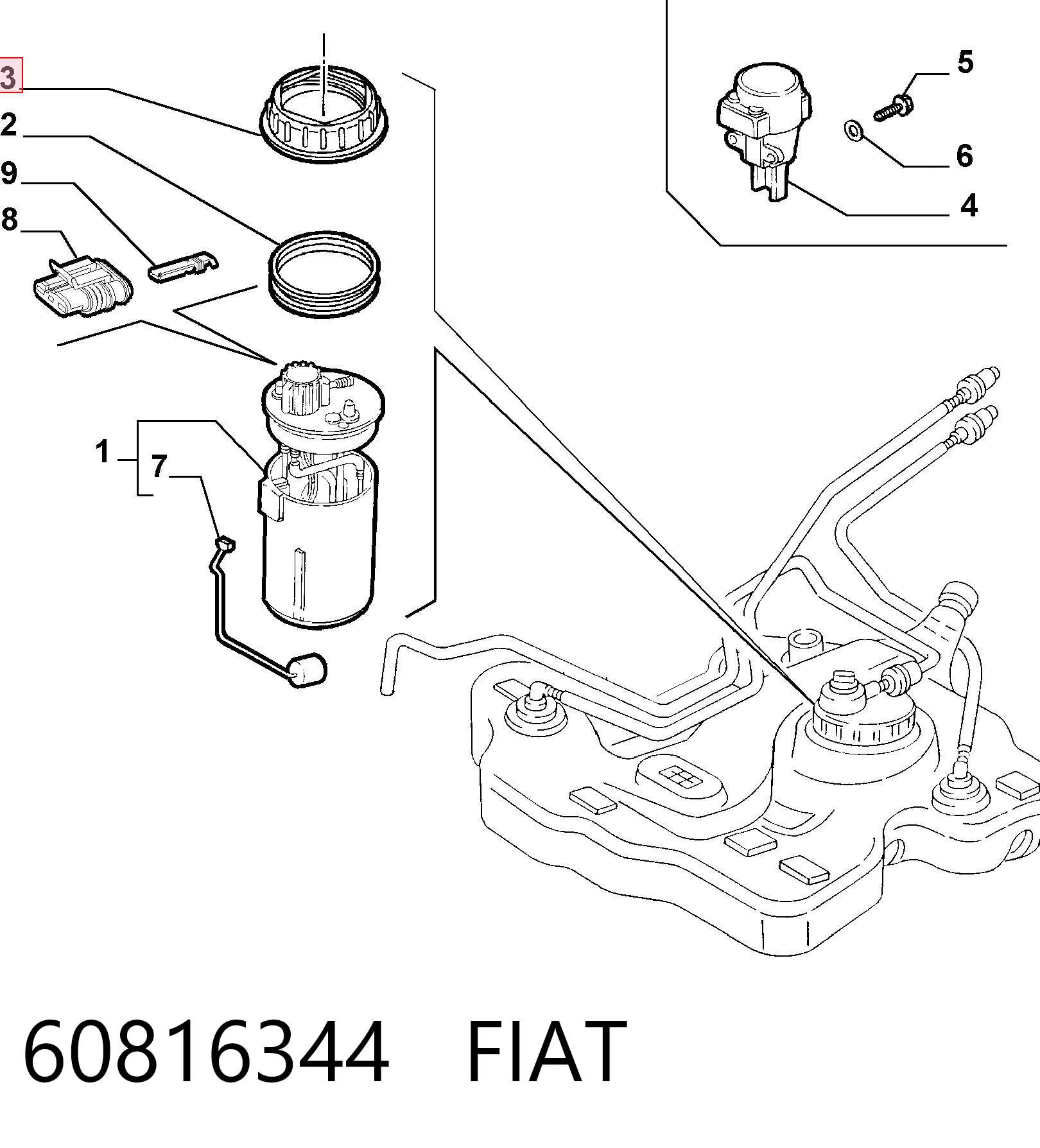 60816344 Fiat/Alfa/Lancia Кришка паливного насоса