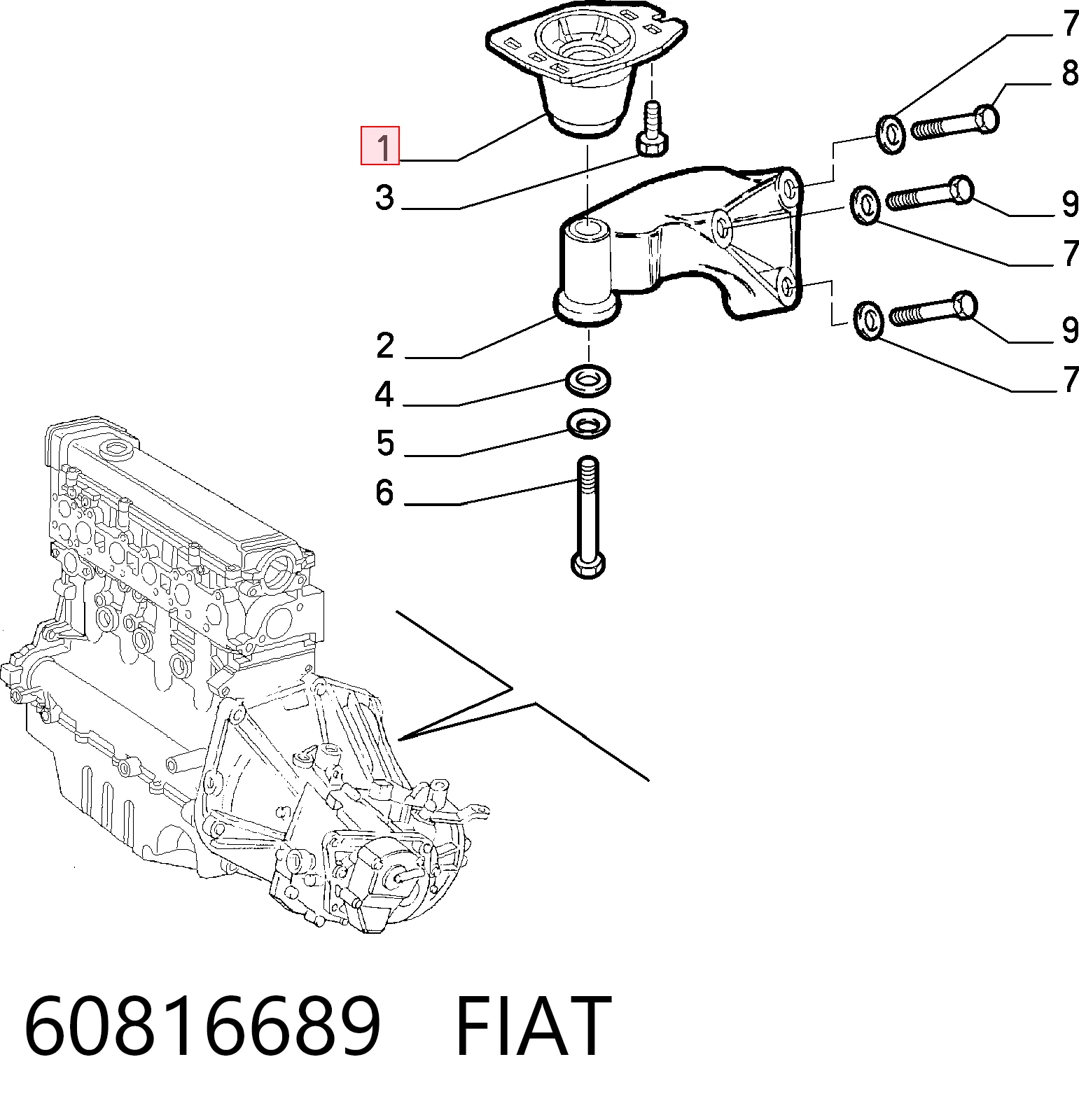 Купити Подушка двигуна передня Alfa Romeo 156  932