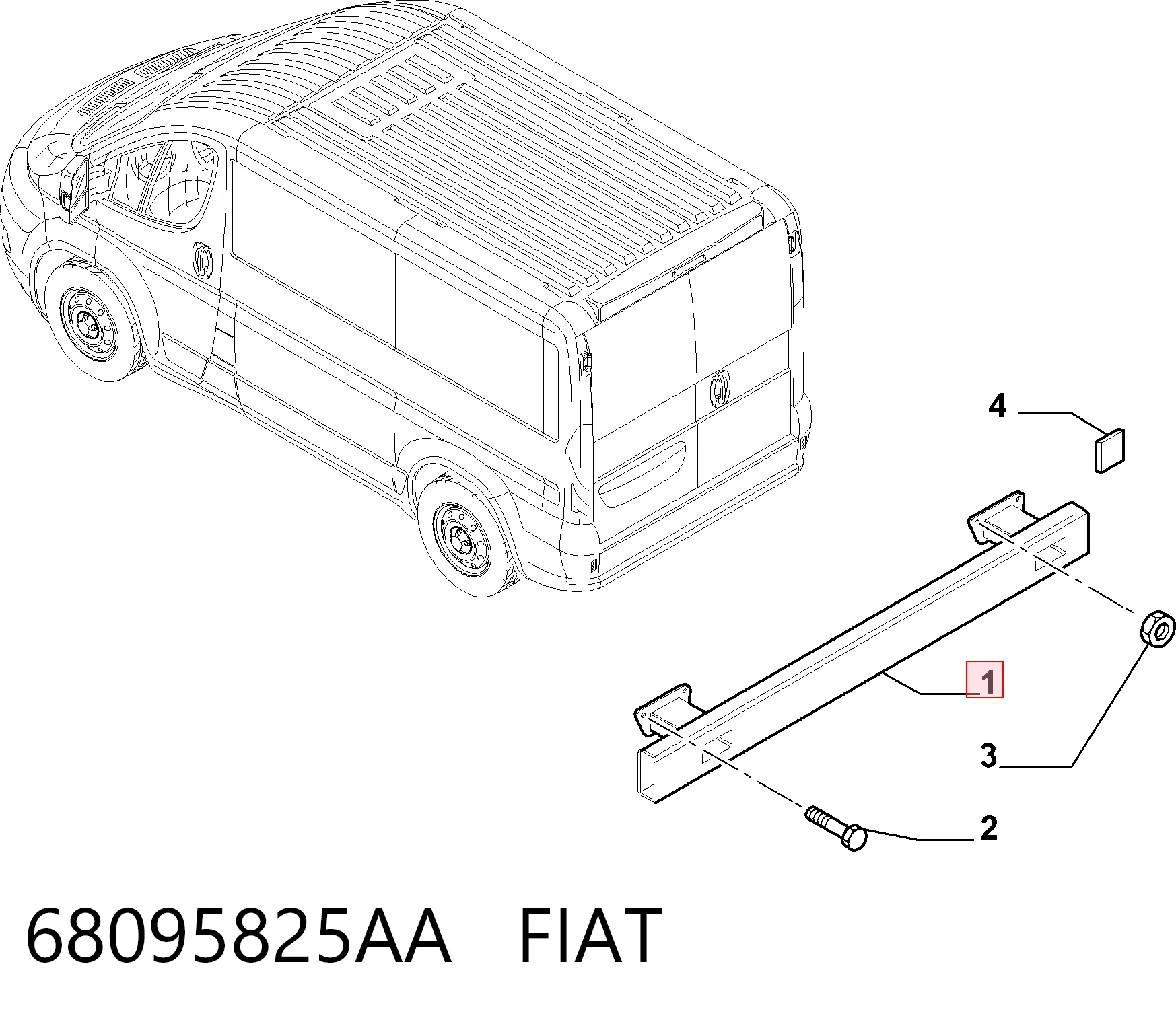 Купити 68095825AC Chrysler Буфер бампера заднього