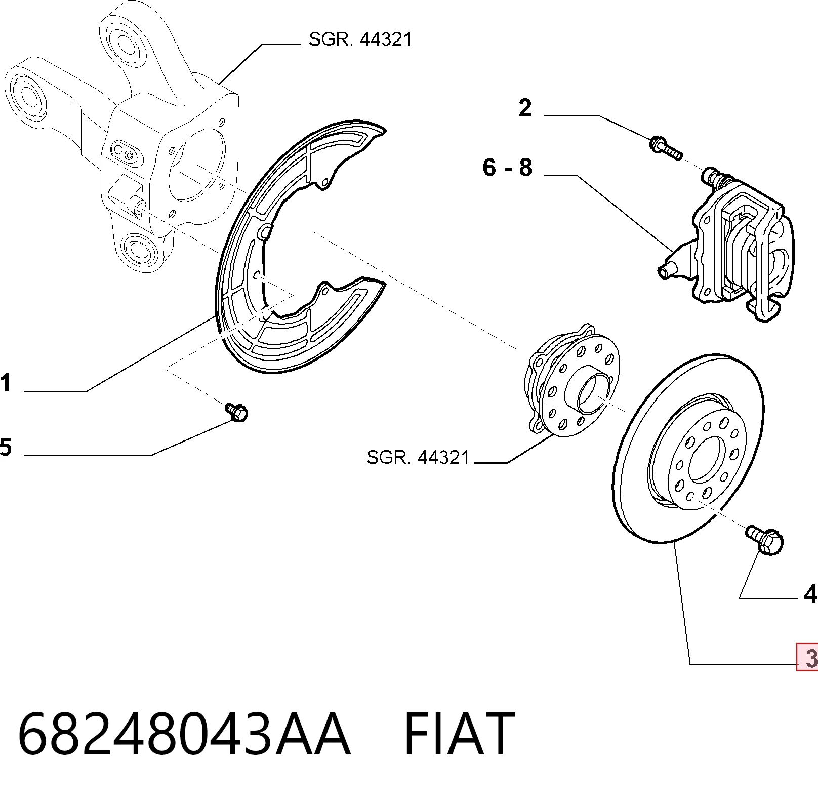 68248043AA Fiat/Alfa/Lancia Дискові гальма