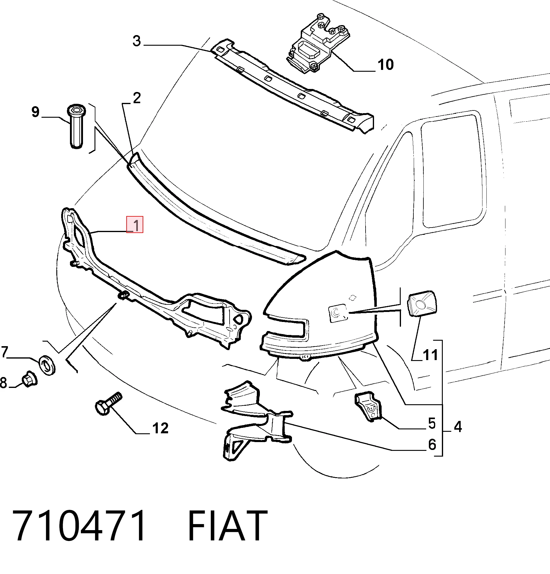  Рамка радіатора Fiat Ducato 2