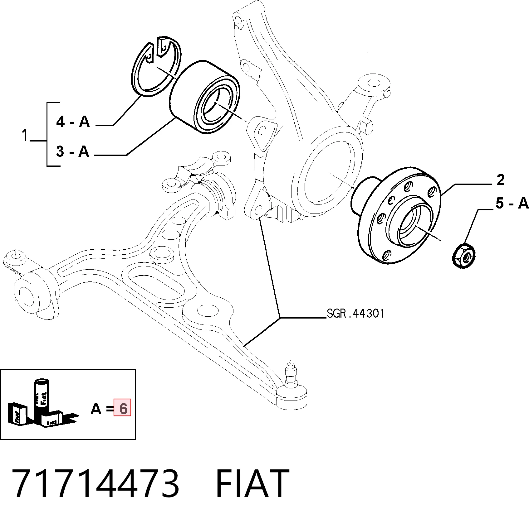 71714473 Fiat/Alfa/Lancia Підшипник маточини передньої
