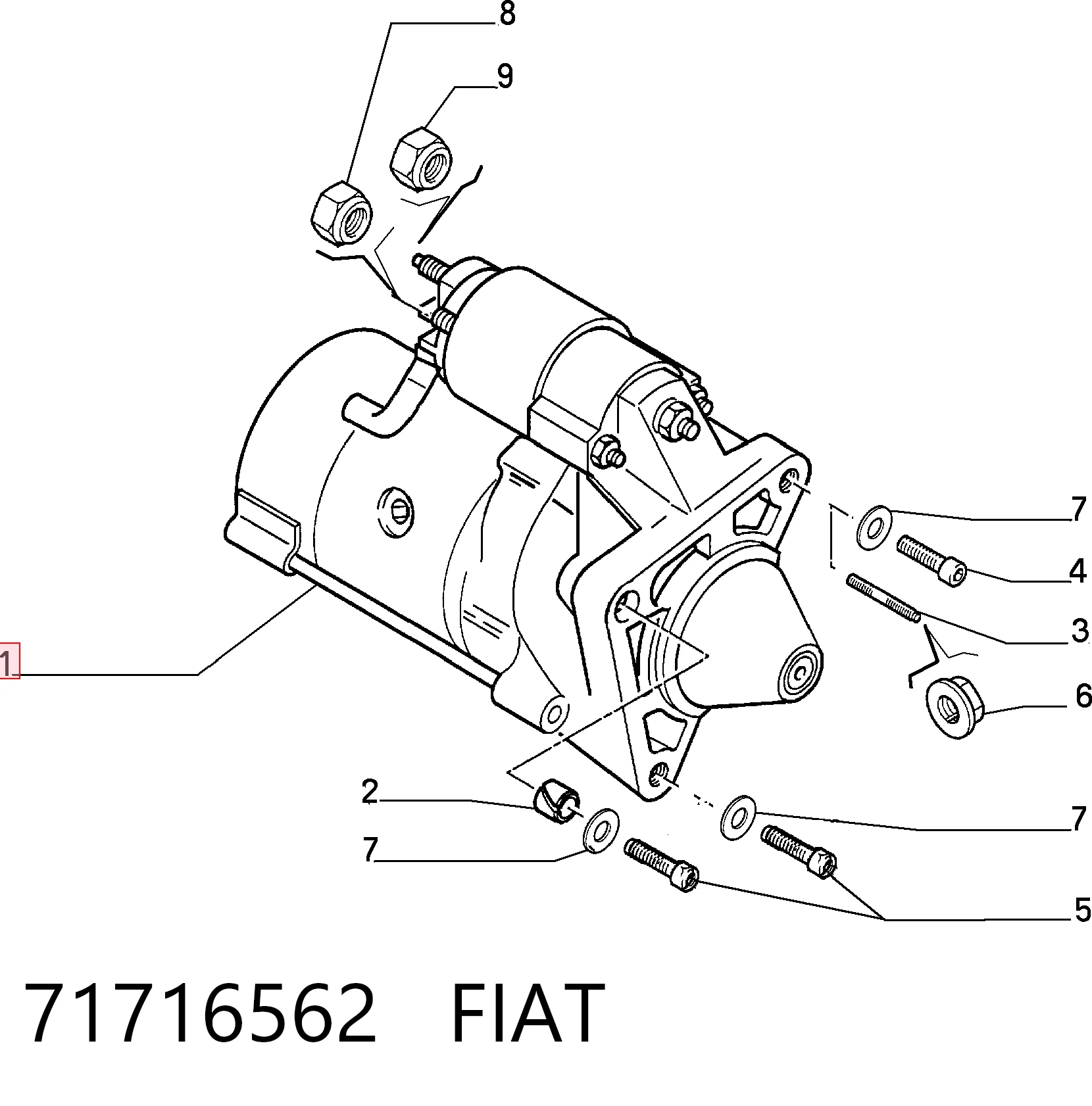 71716562 Fiat/Alfa/Lancia Стартер двигуна