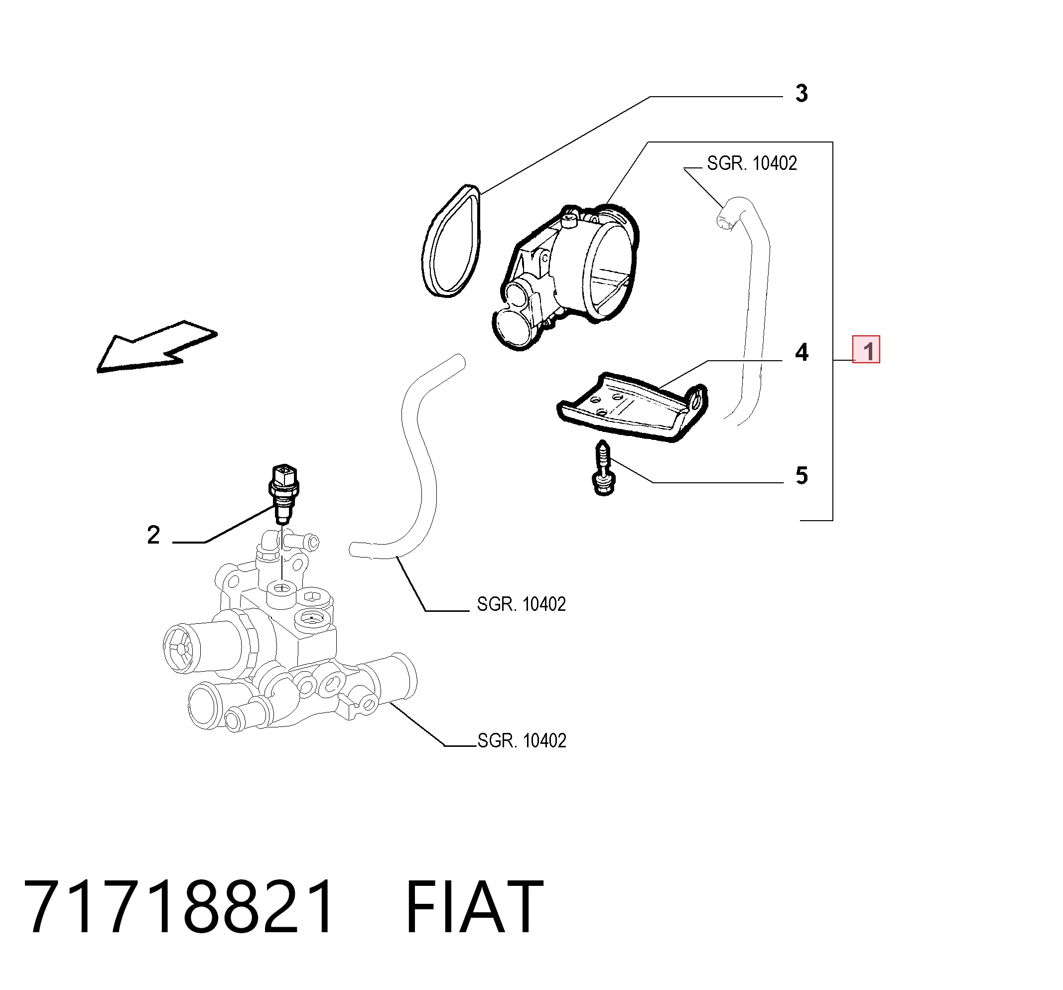71718821 Fiat/Alfa/Lancia Дросільна заслінка в зборі