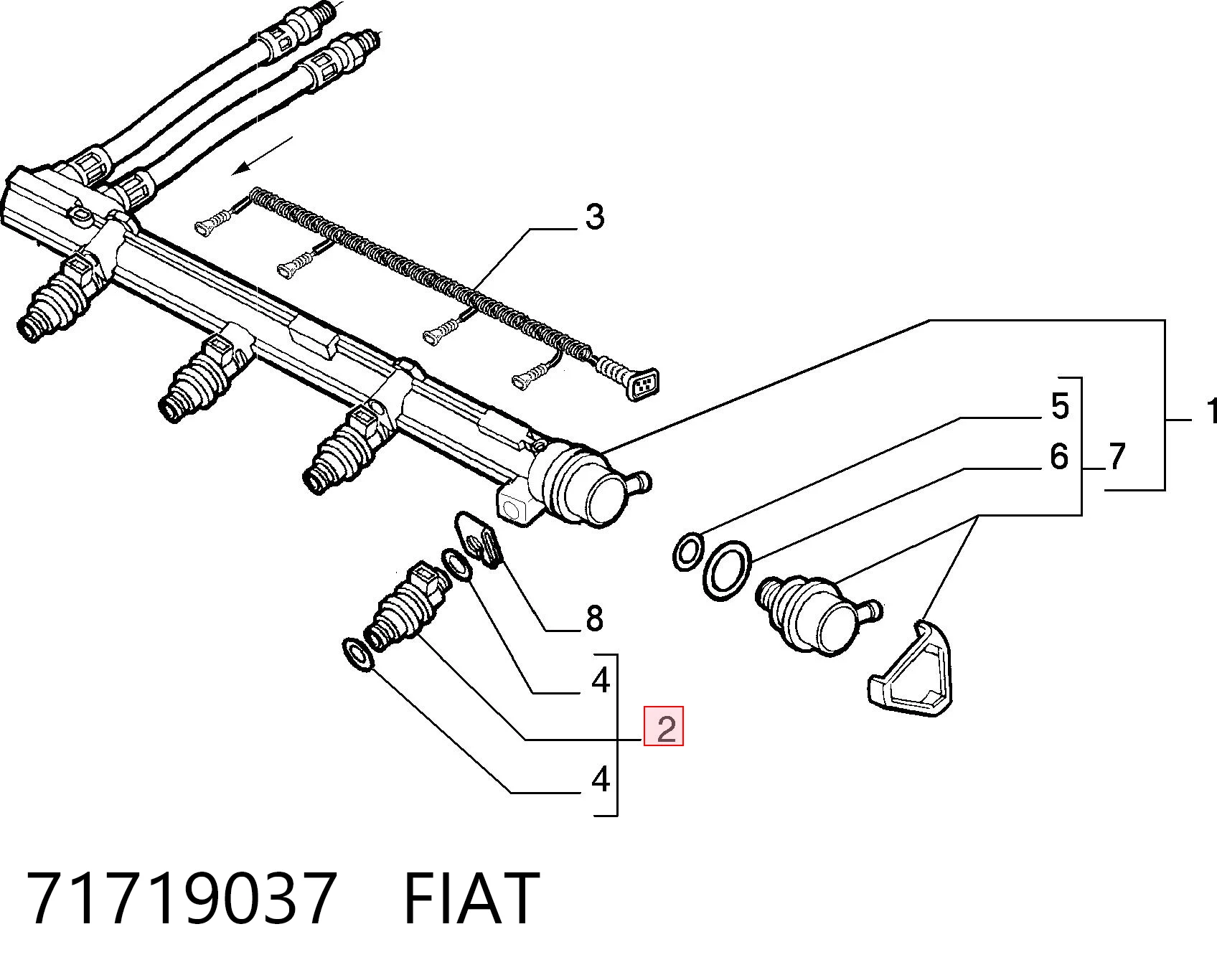 71719037 Fiat/Alfa/Lancia Форсунка вприску палива