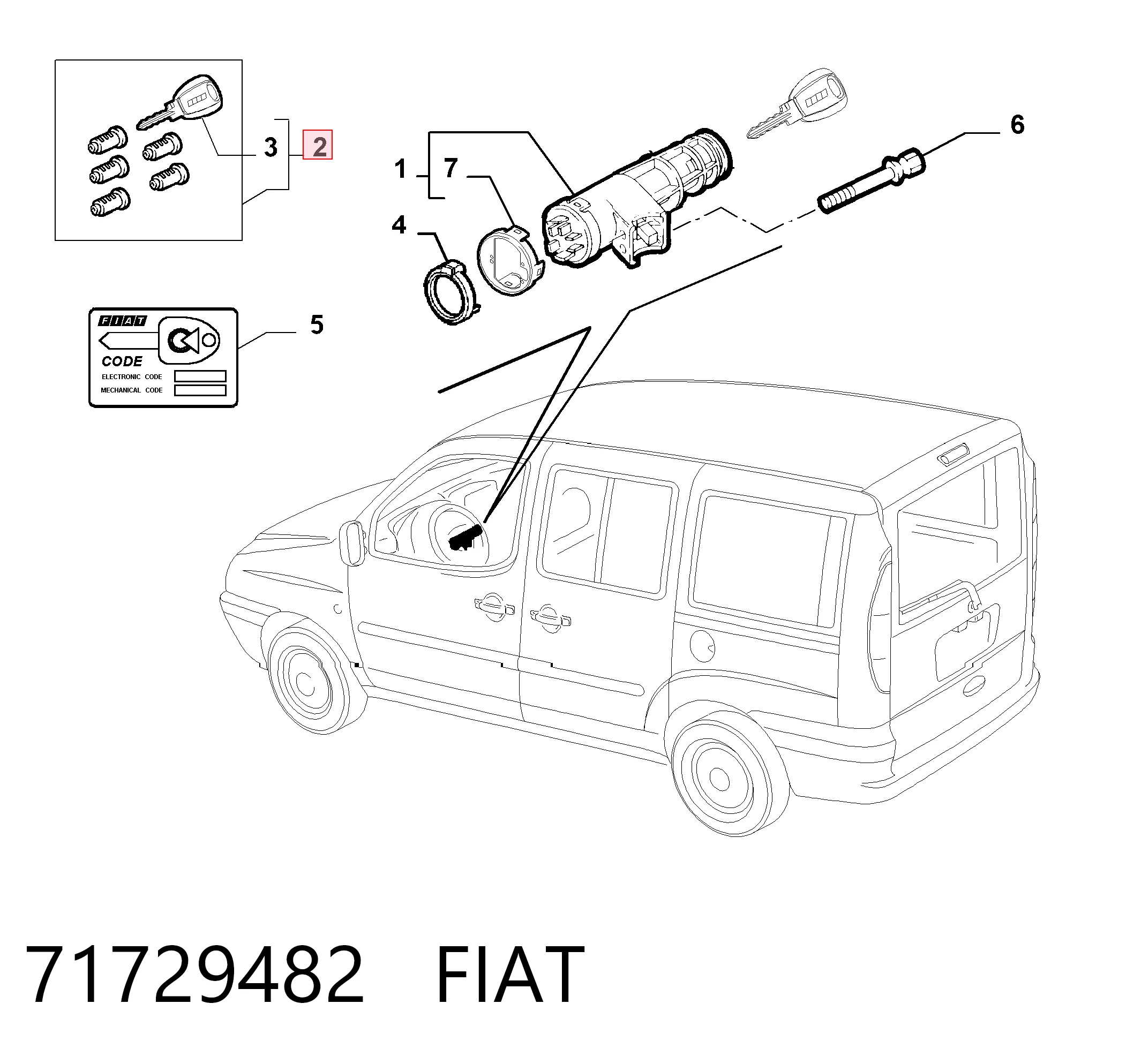 MMS0096 Magneti Marelli Серцевина замка, комплект