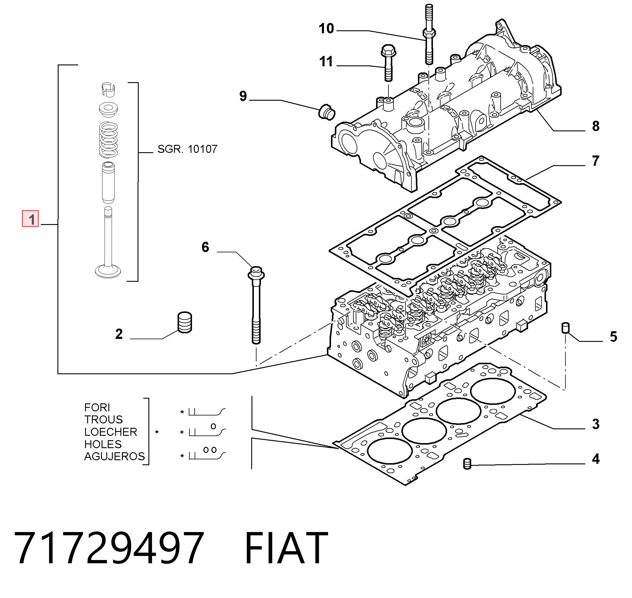 71729497 Fiat/Alfa/Lancia Головка циліндрів