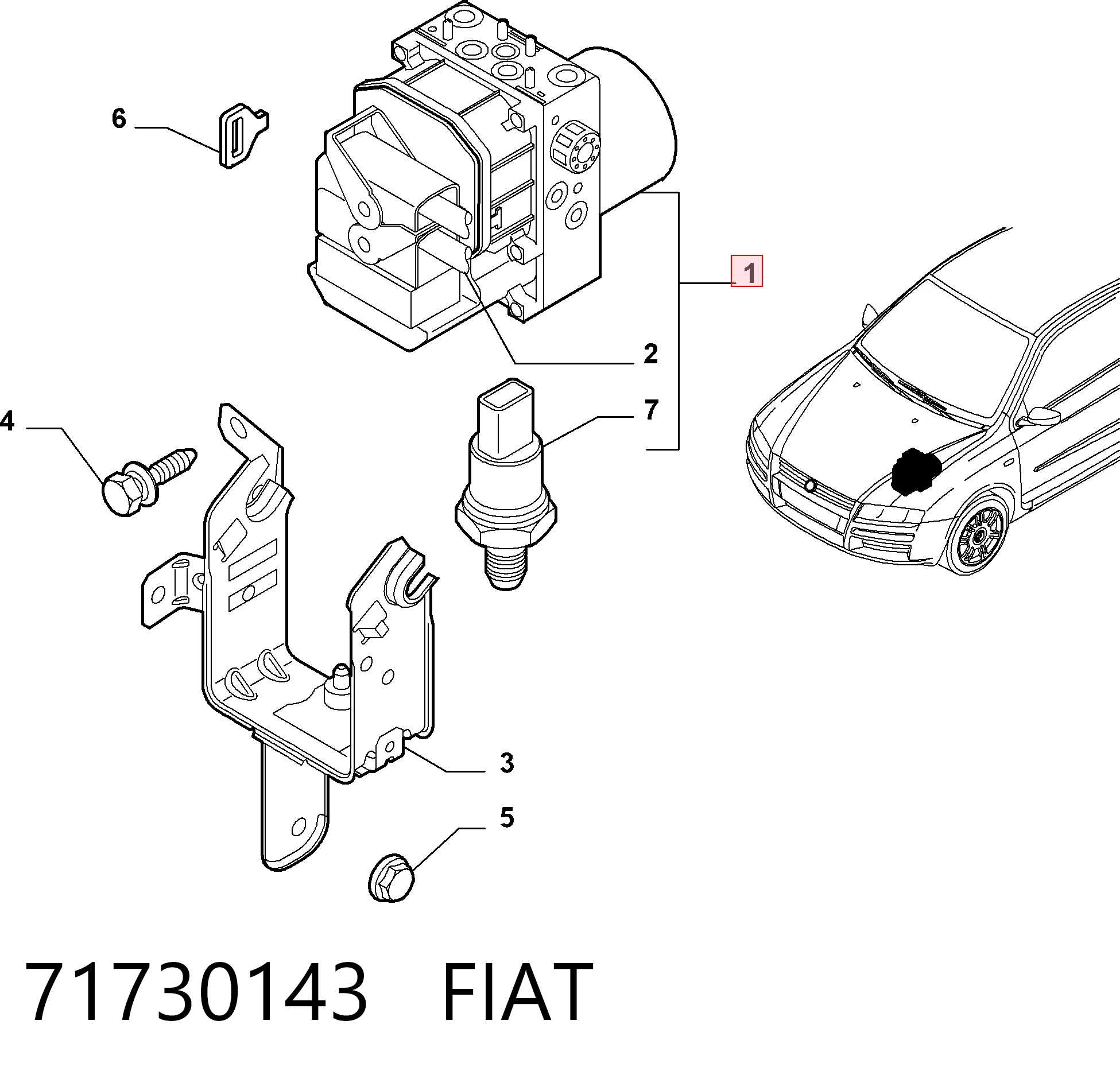Блок управління АБС (ABS) на Fiat Stilo  192