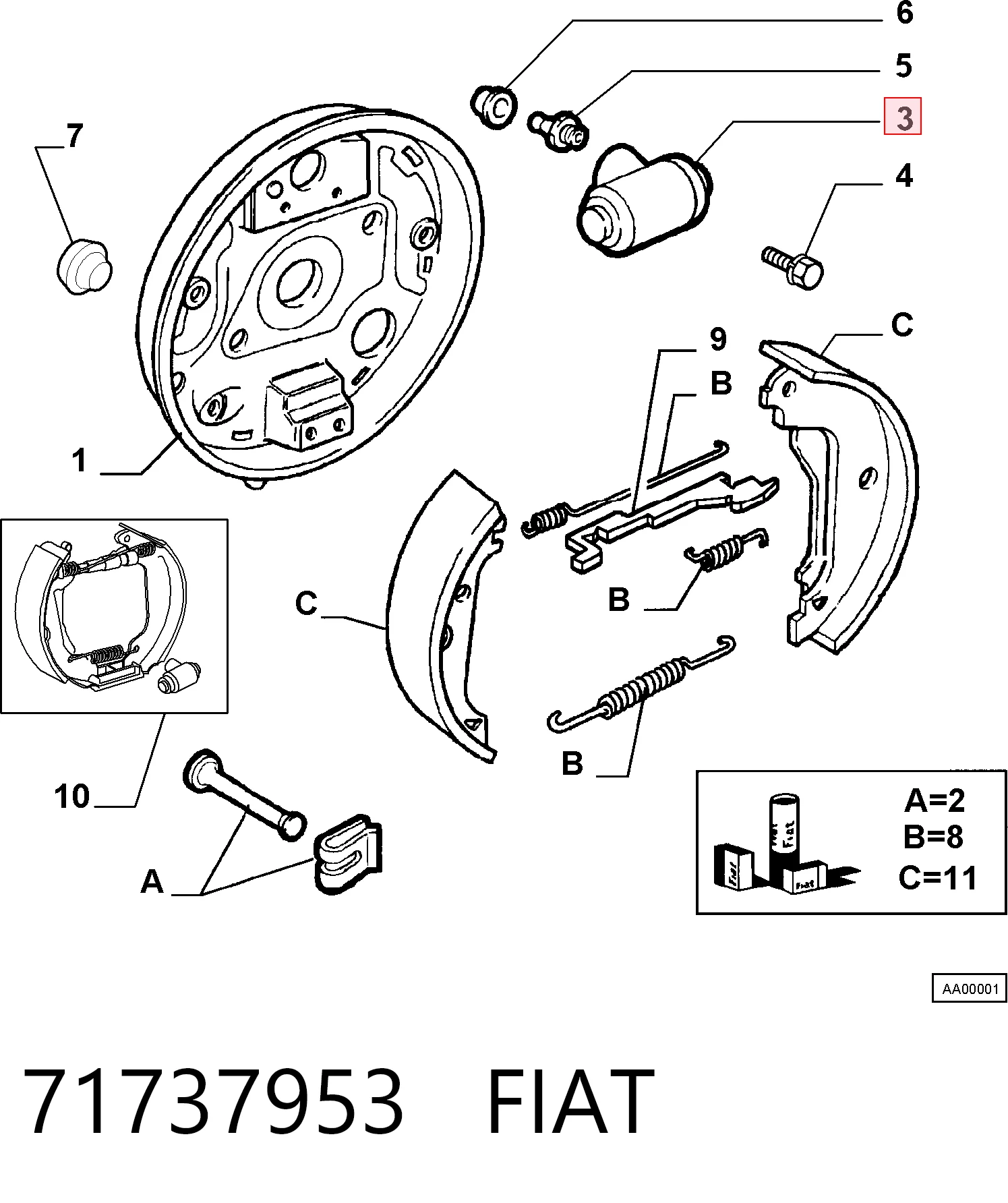 Циліндр гальмівний колісний/робочий, задній Case C611 ціна, від 8.19 USD