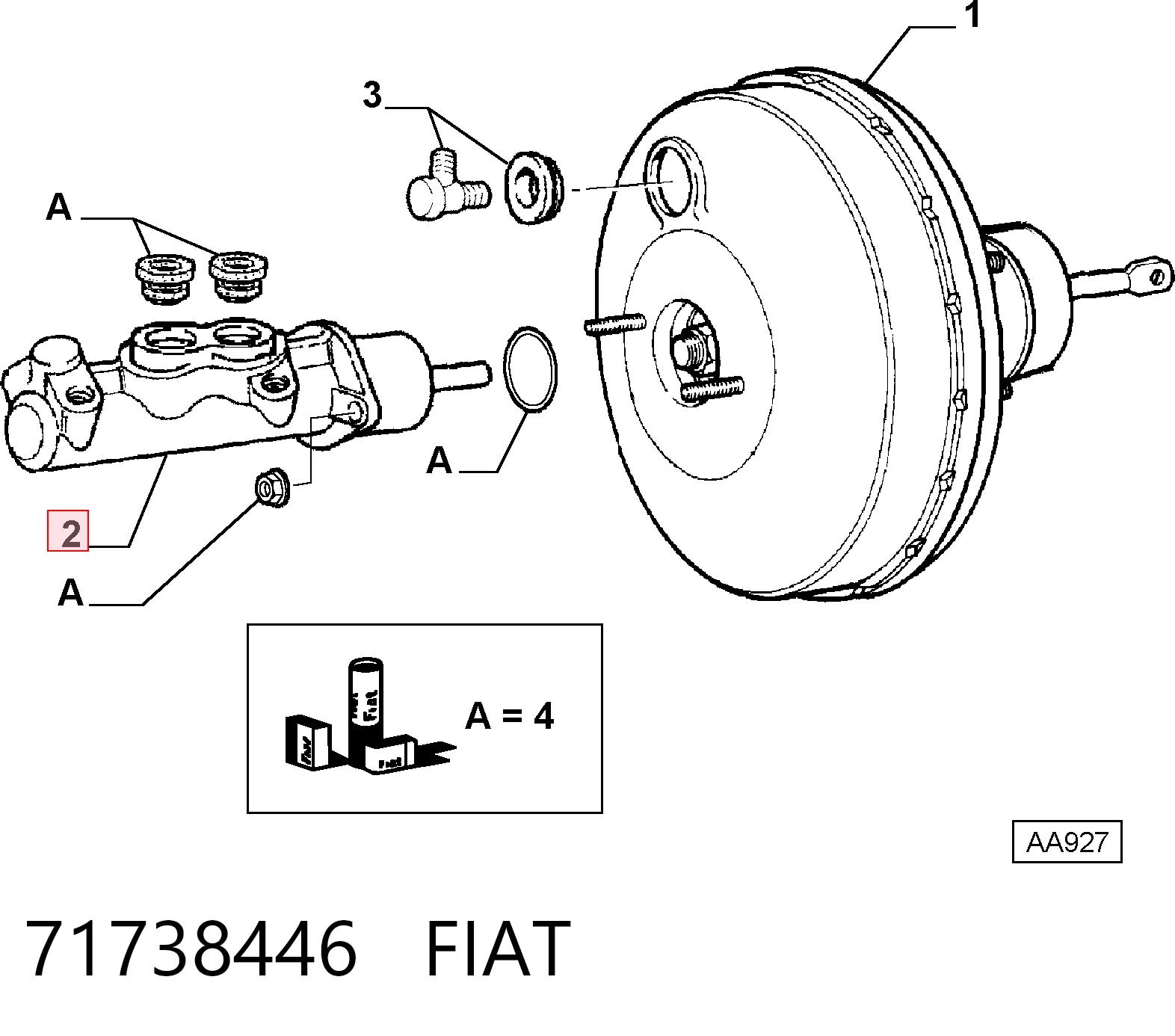 Циліндр головний гальма (Гідротормоз) Fiat Punto I хетчбек (176) (1993 - 1999) ціна, від 30.17 USD