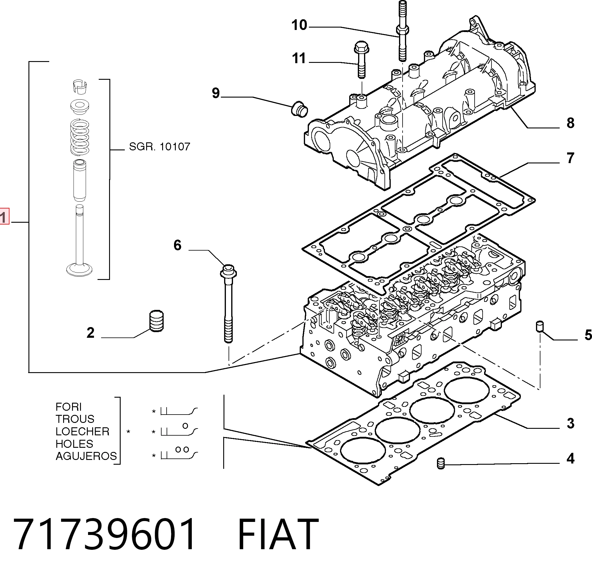 71739601 Fiat/Alfa/Lancia Головка циліндрів