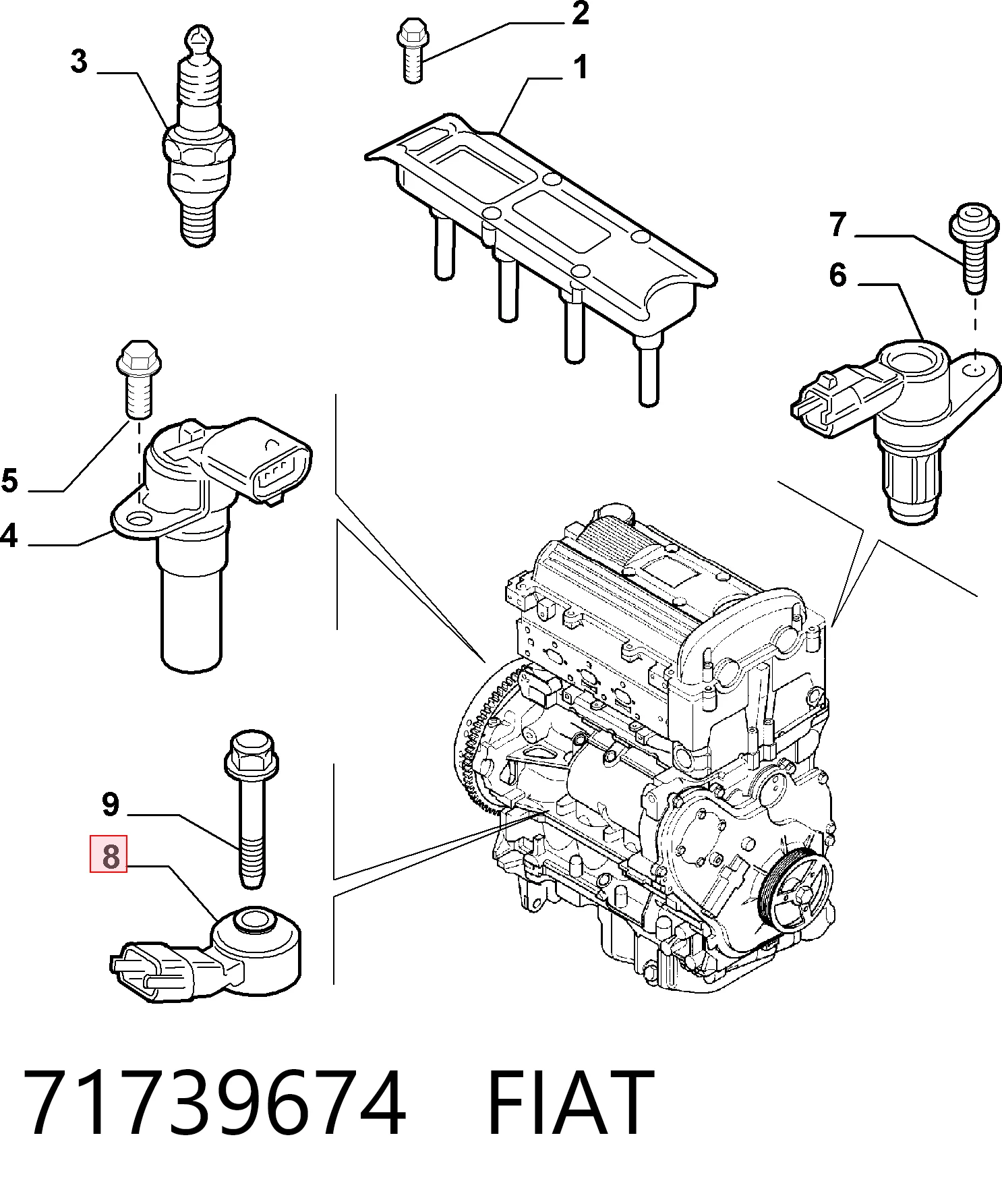 Датчик детонації на Alfa Romeo 159  939