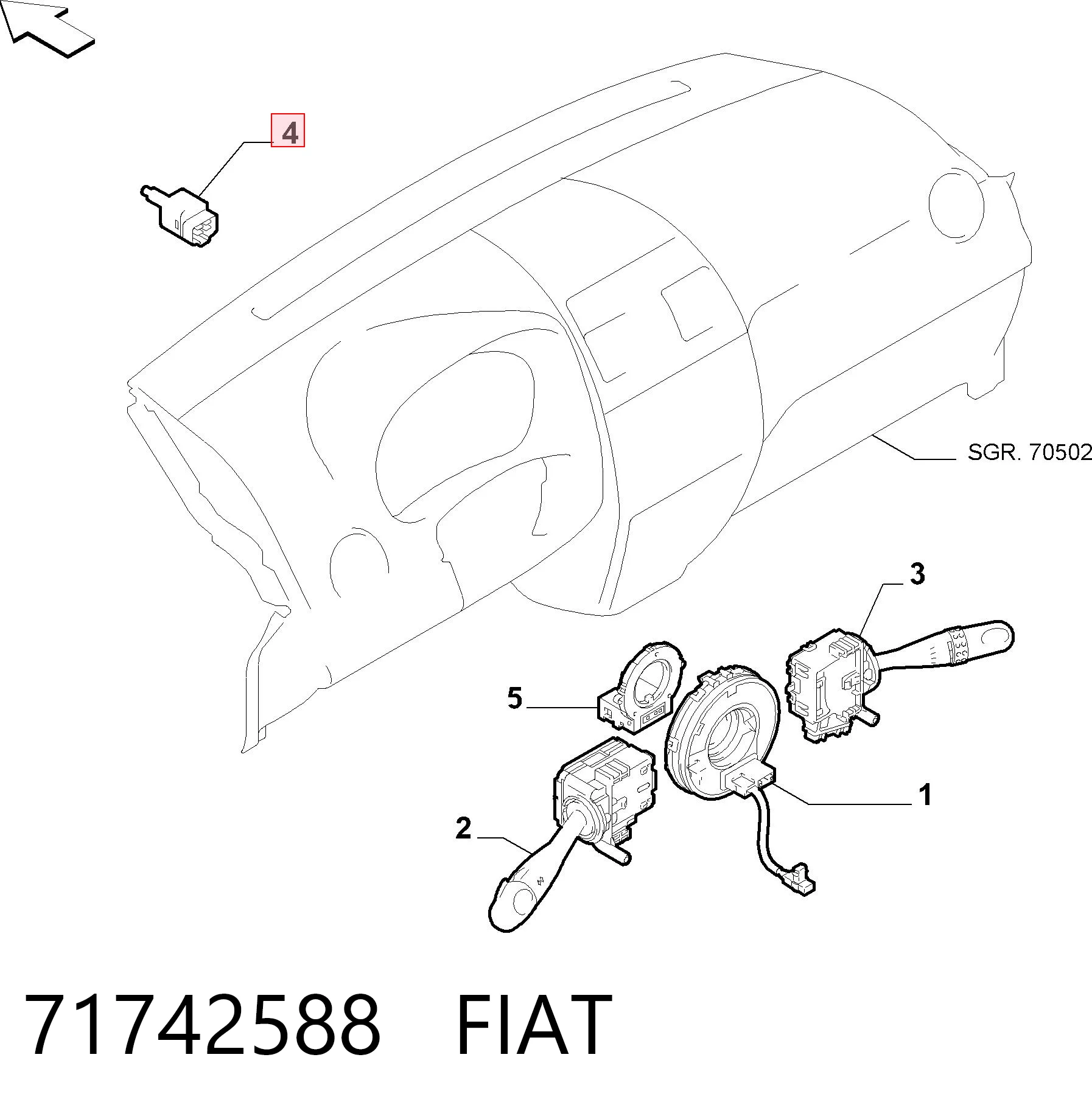 71742588 Fiat/Alfa/Lancia Лягушка стоп-сигналу