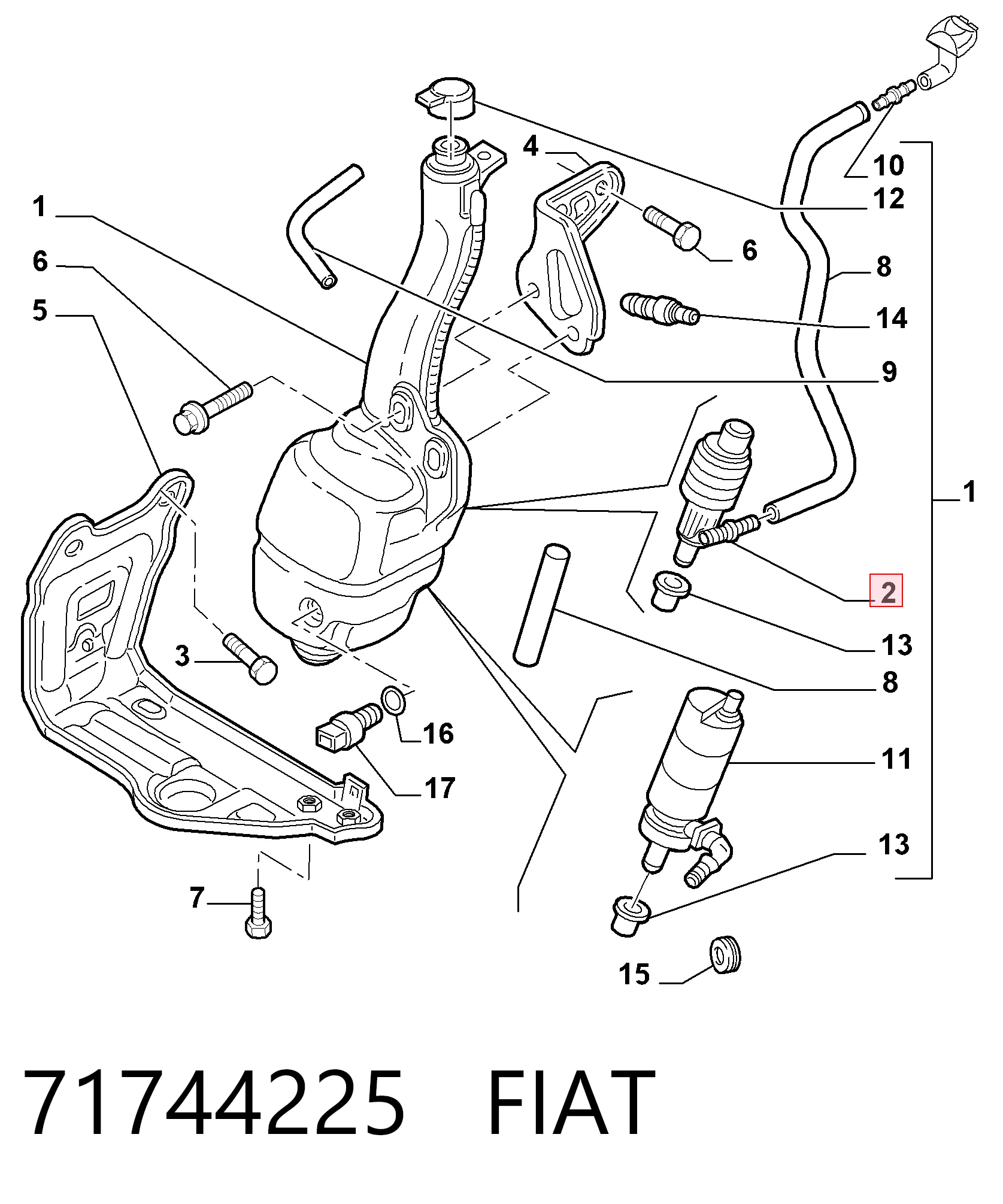 95VW17K624AA Ford Мотор омивача