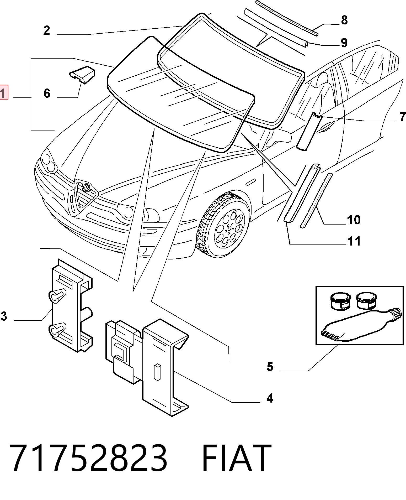 Автомобільне скло на Alfa Romeo 156  932