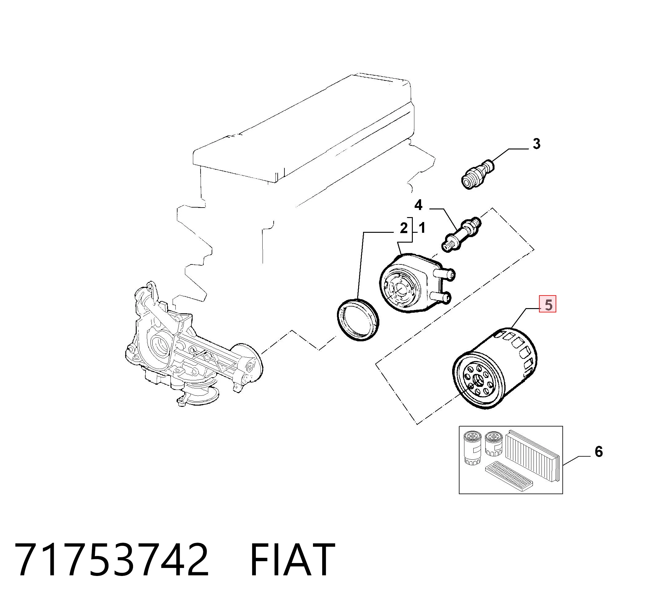 71753742 Fiat/Alfa/Lancia Фільтр масла