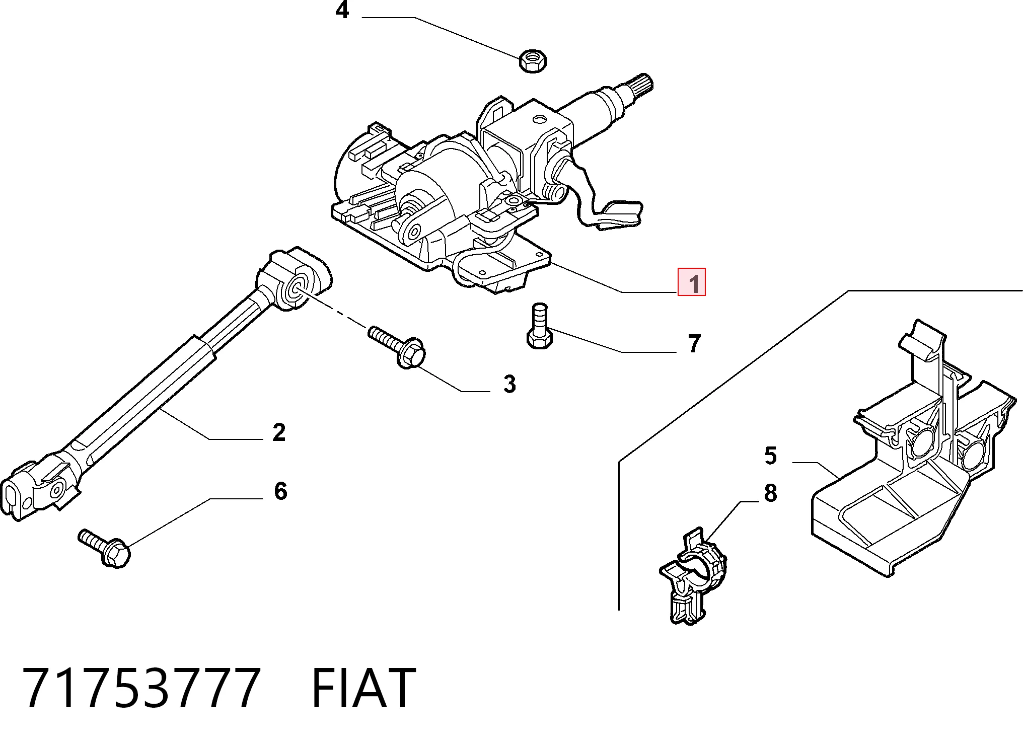 Колонка рульова Fiat Punto GRAND