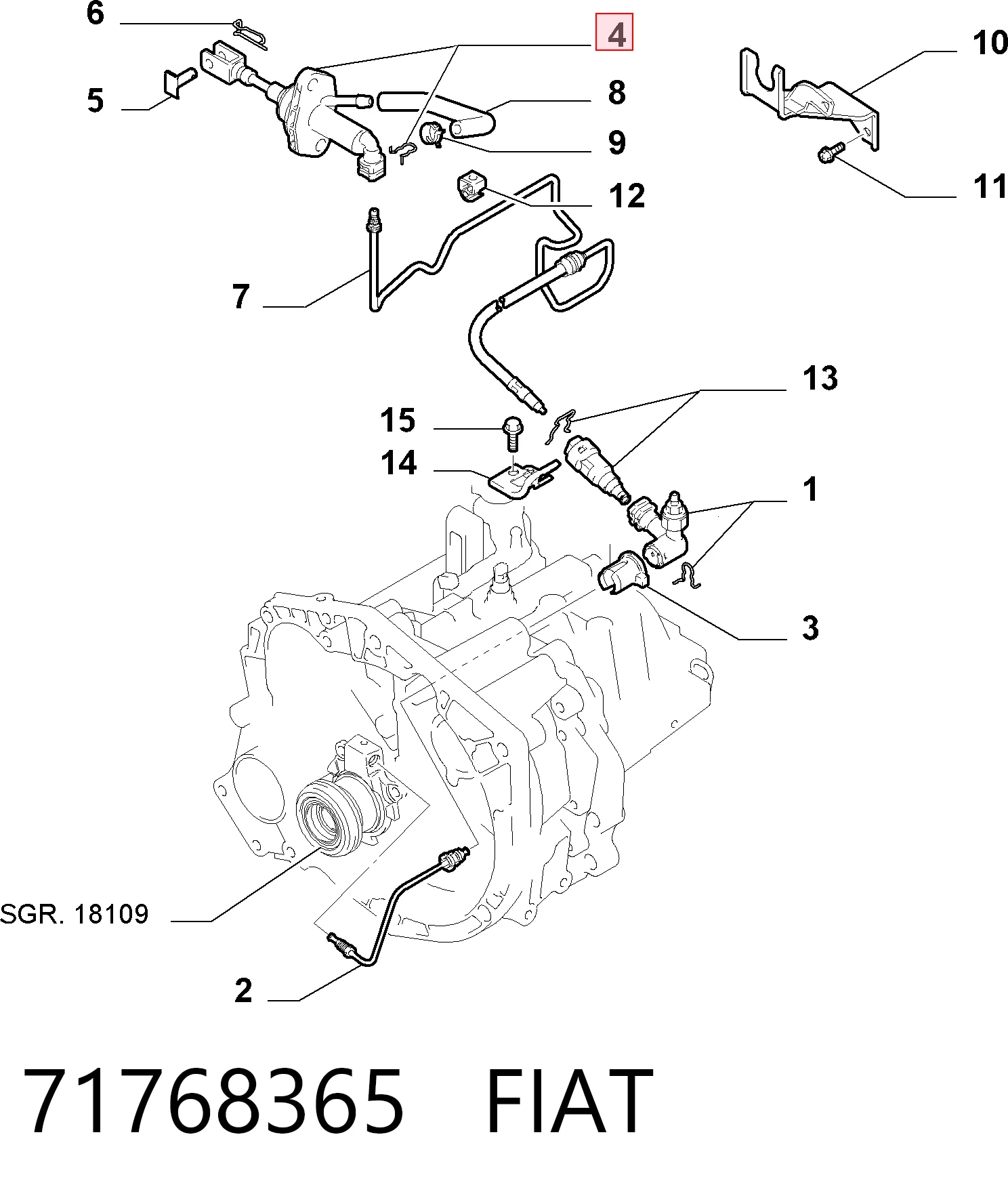 71768365 Fiat/Alfa/Lancia Циліндр зчеплення, головний