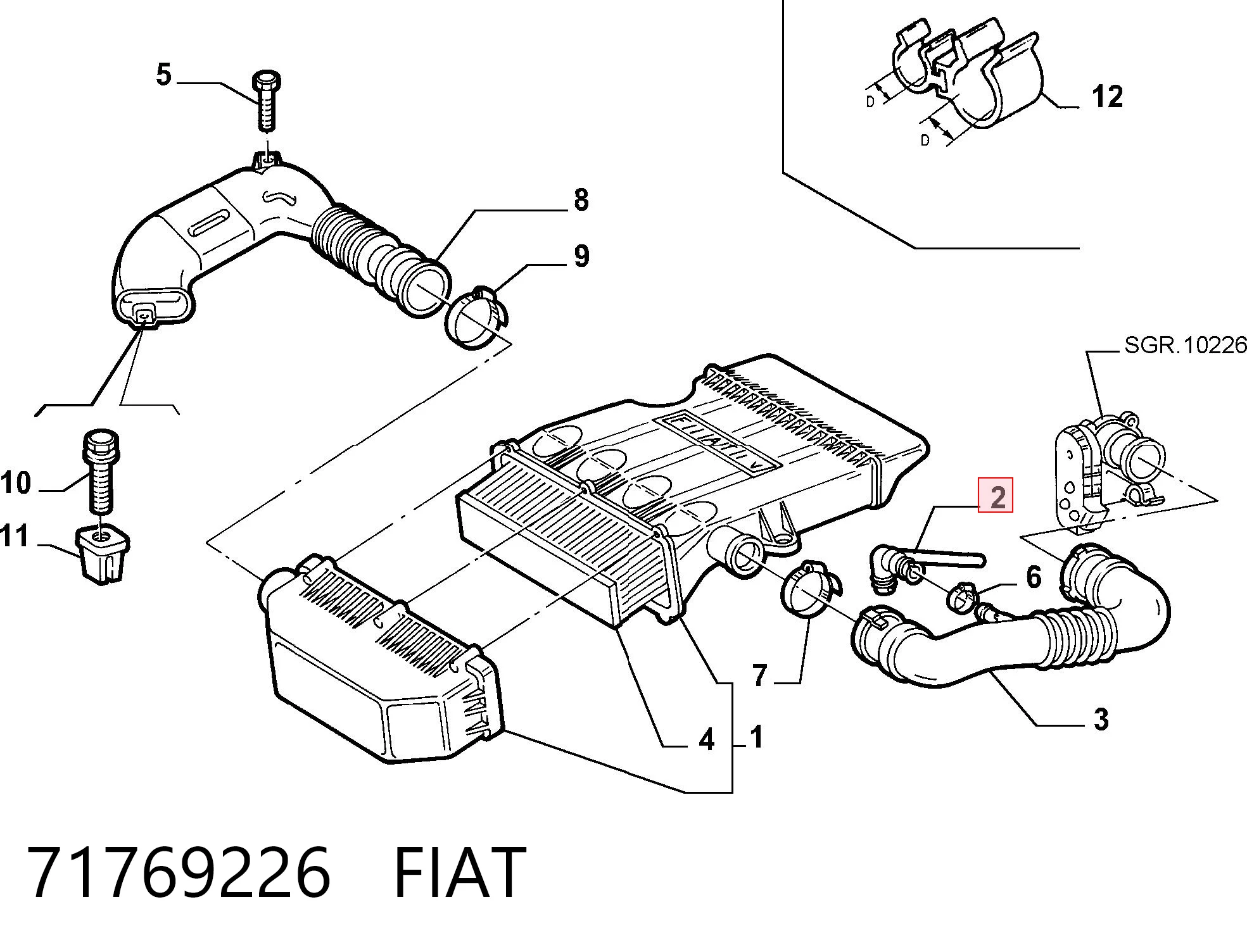 Трубка картера повітряна Fiat Brava хетчбек (182) (1995 - 2001) ціна, від 14.05 USD