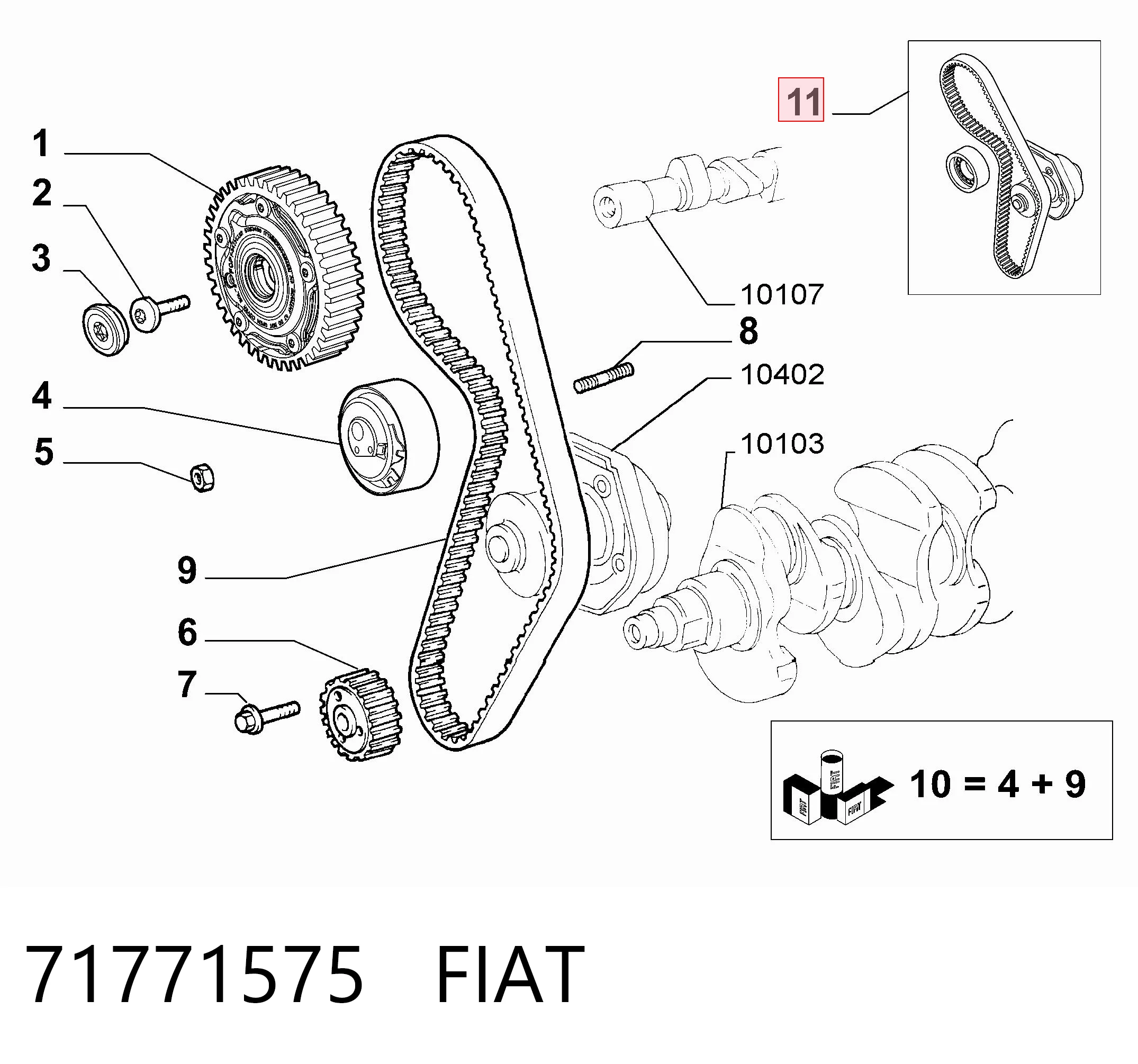 Купити 71771575 Chrysler ГРМ ремень