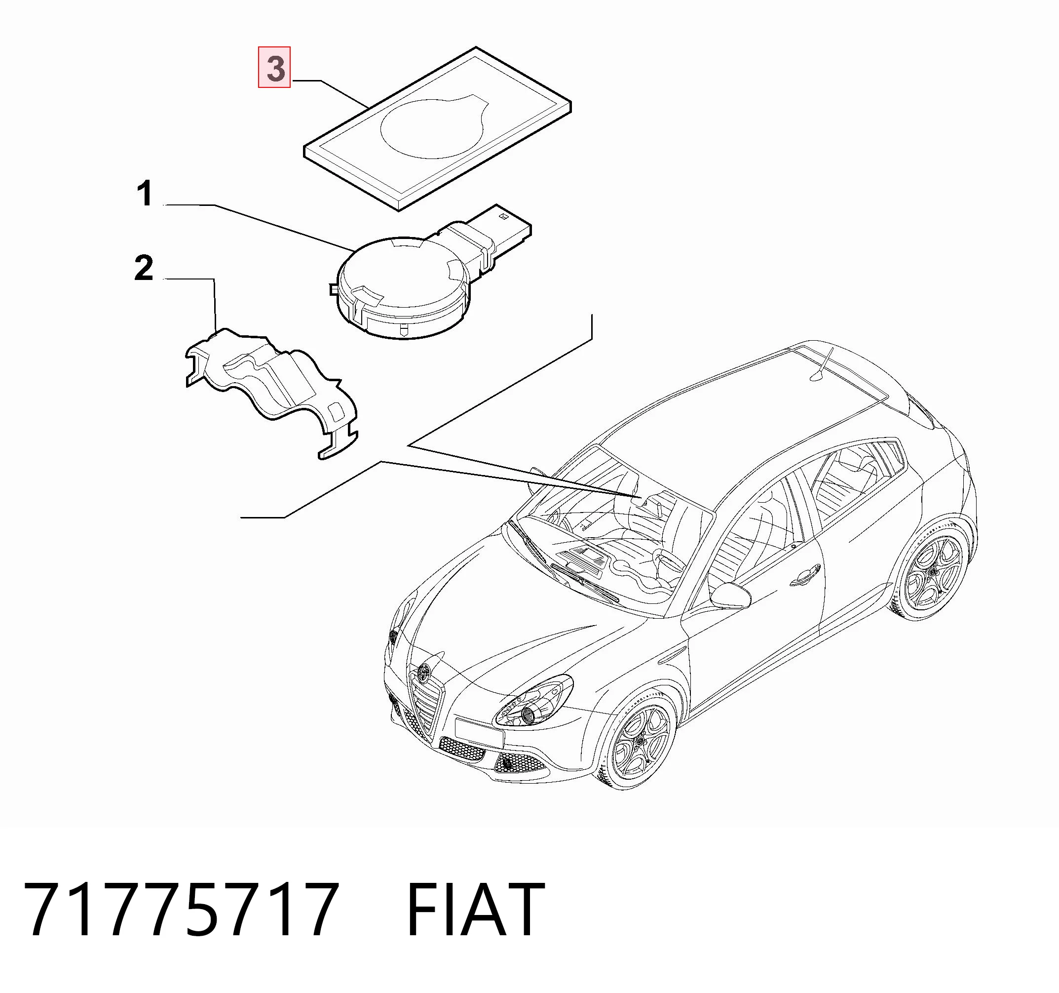 Купити 95599728 Peugeot/Citroen Пластина датчика дощу