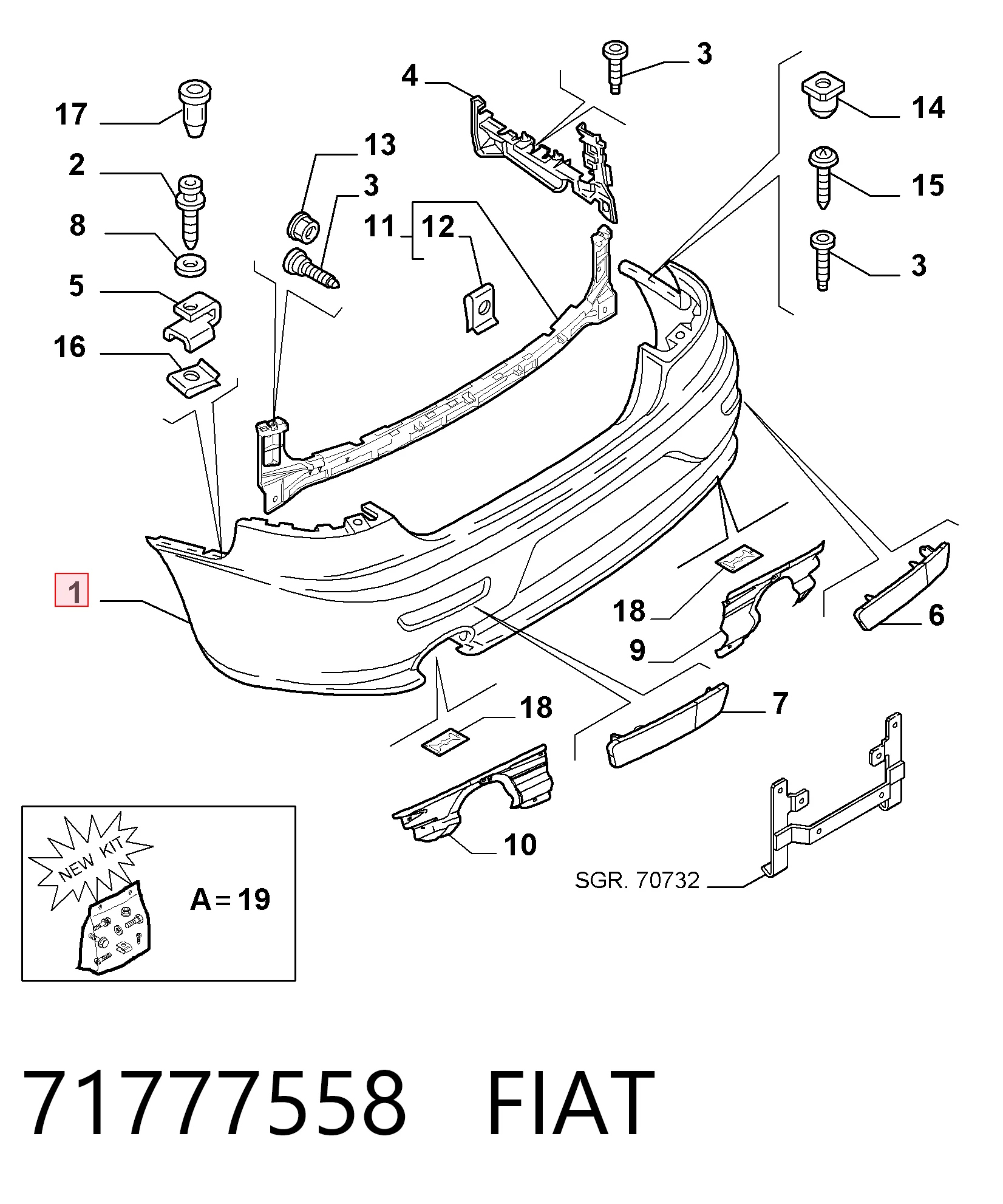 Кожух бампера заднього Alfa Romeo 159 седан (939) (2005 - 2011) ціна, від 184.37 USD