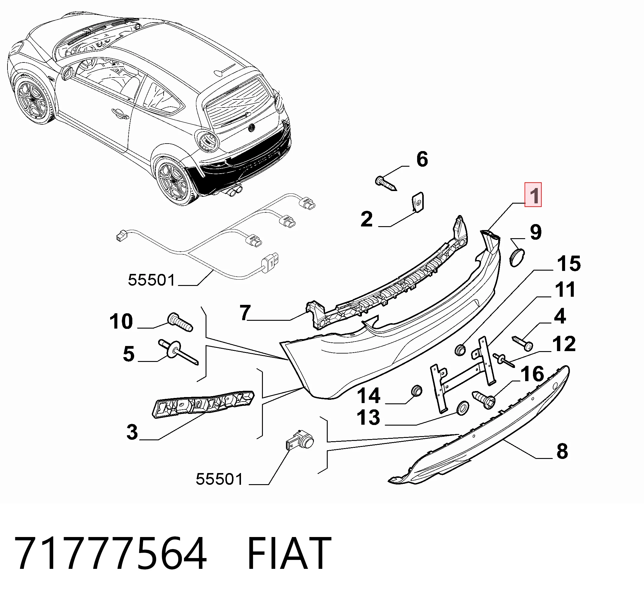 Кожух бампера заднього Polcar 142596 ціна, від 103.46 USD