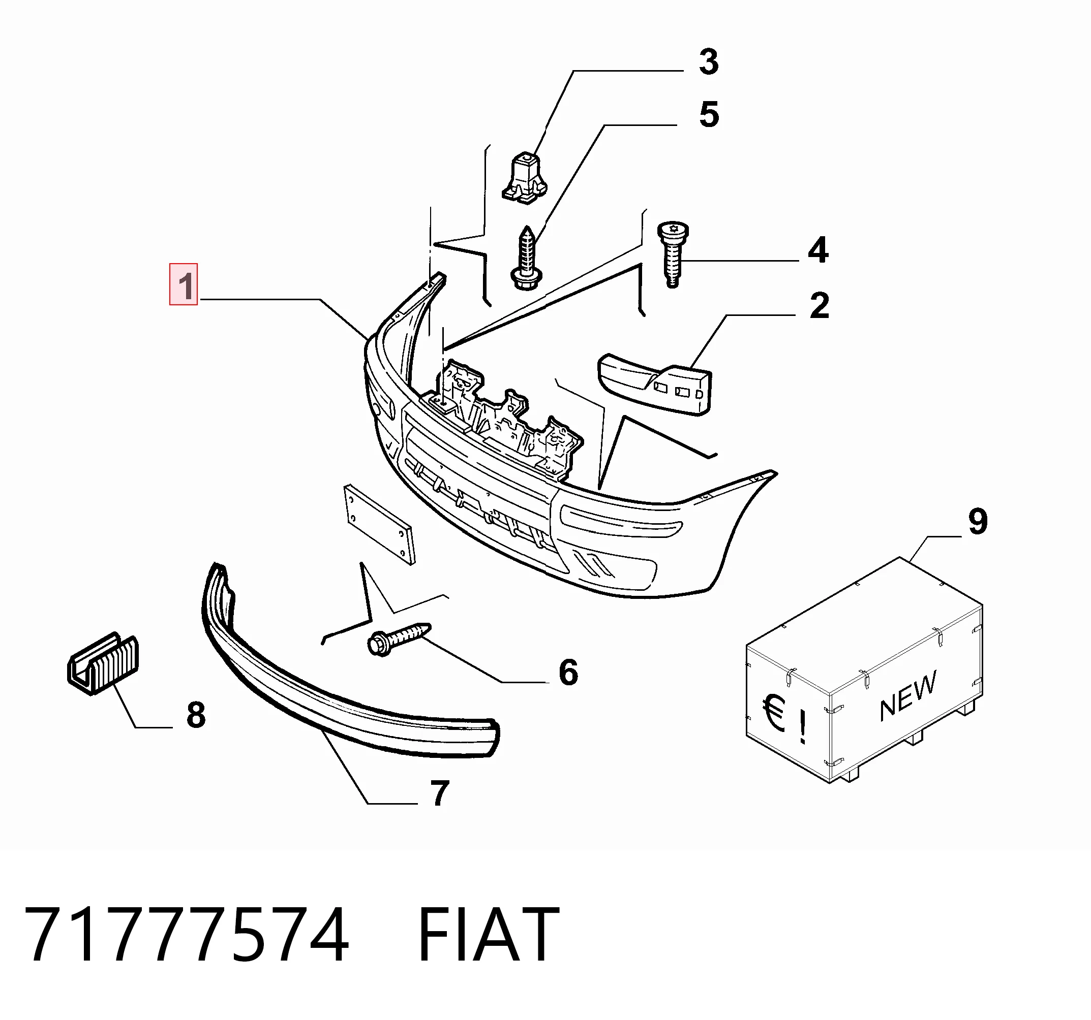 Купити Передній бампер Fiat Punto II 188