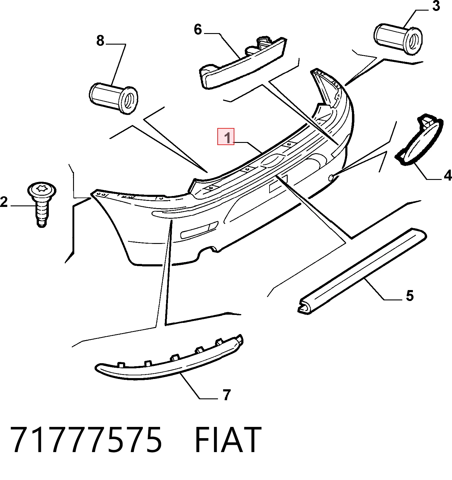 Кожух бампера заднього Alfa Romeo 147 хетчбек (937) (2001 - 2010) ціна, від 72.74 USD