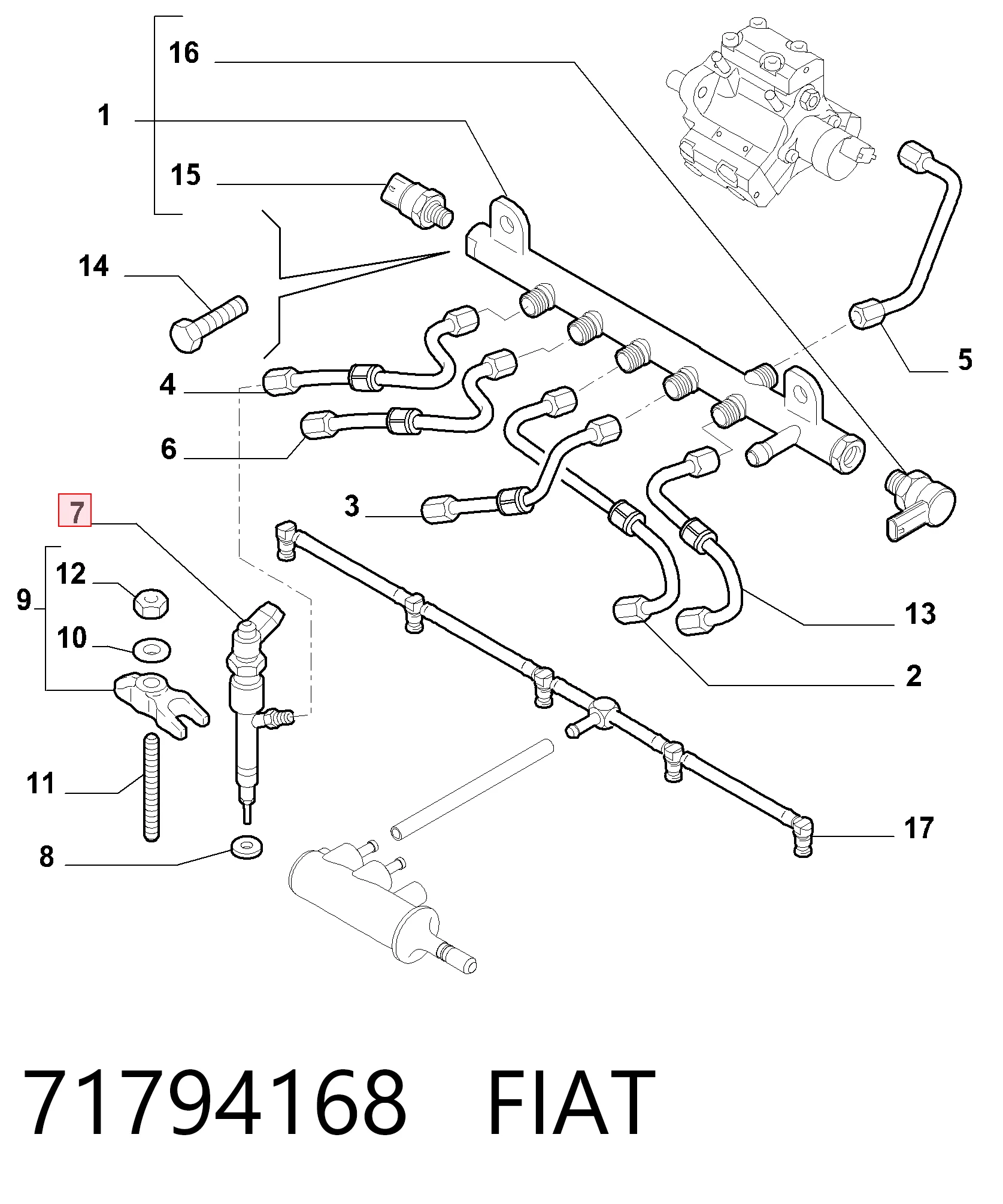 71794168 Fiat/Alfa/Lancia Форсунка вприску палива