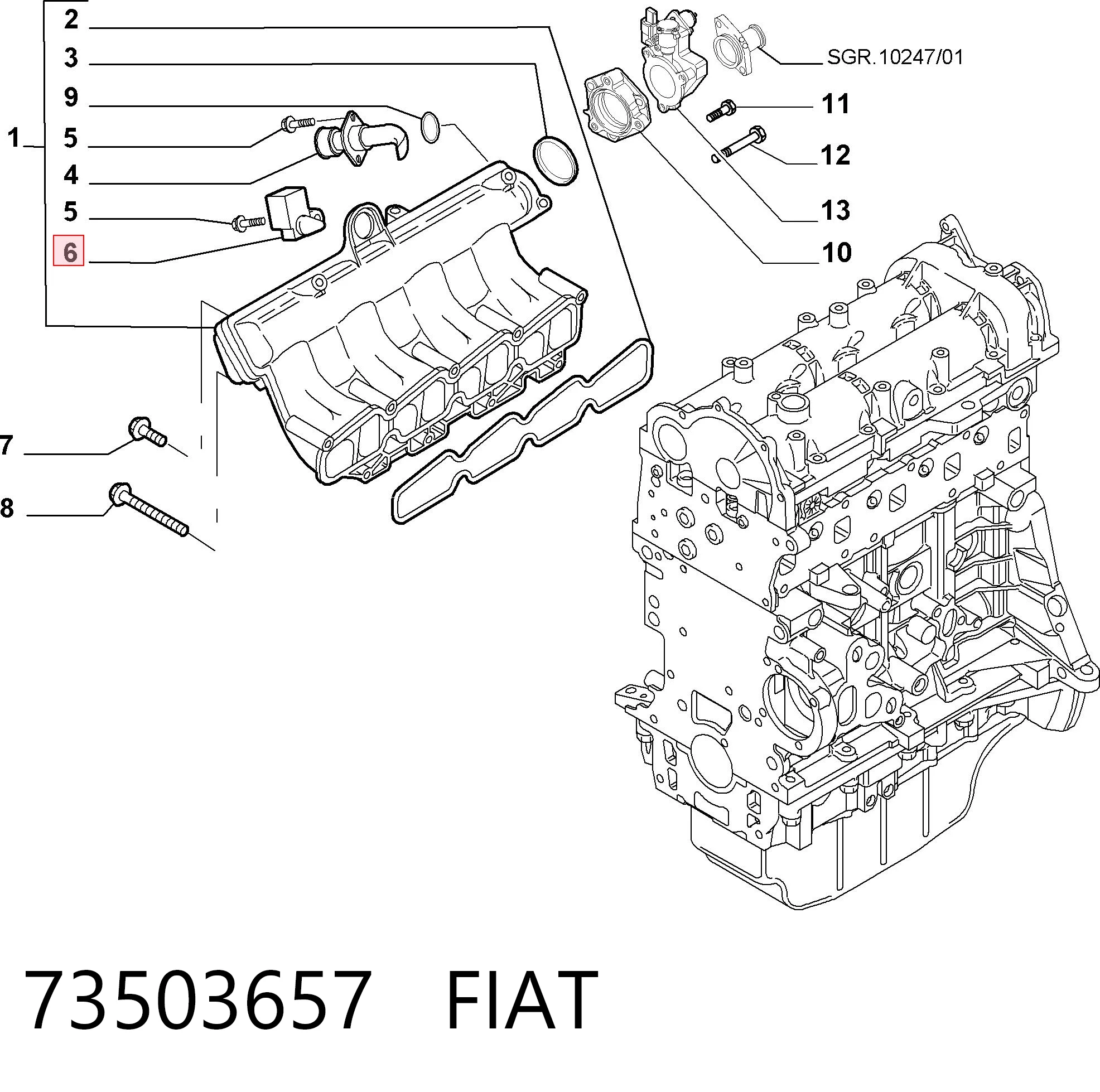 73503657 Fiat/Alfa/Lancia Датчик наддува