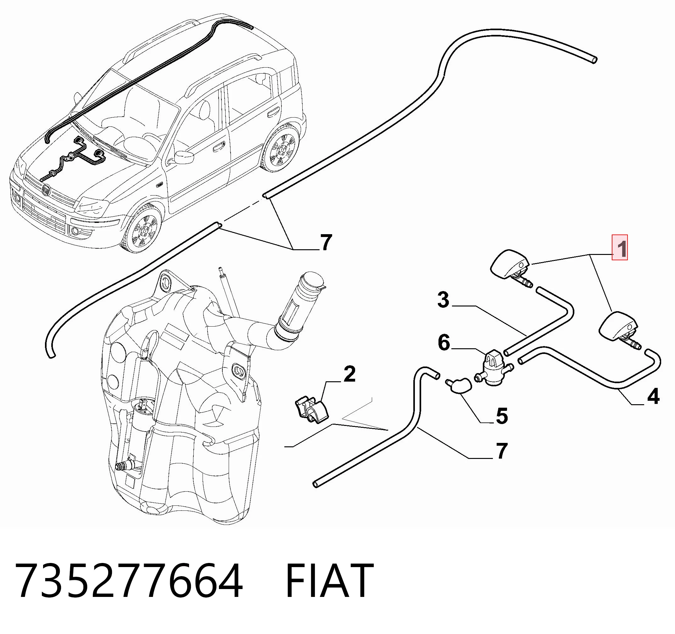 Сопло омивача лобового скла Fast OER735277664 ціна, від 3.17 USD