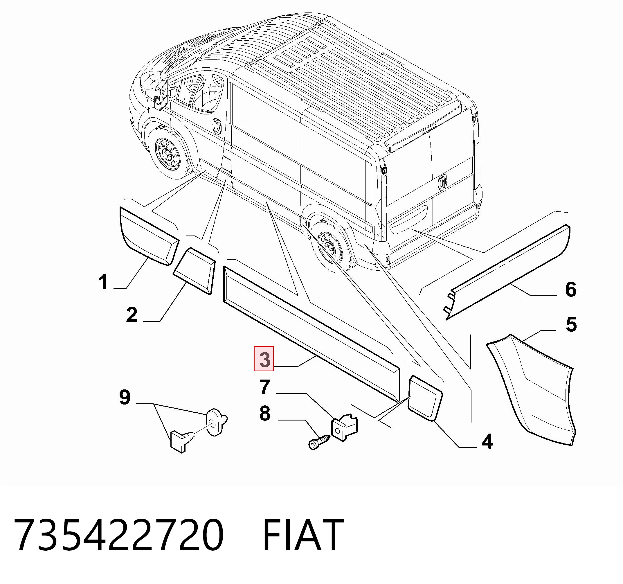 Купити 57700020 Polcar Молдинг бічний (зсувний) двері