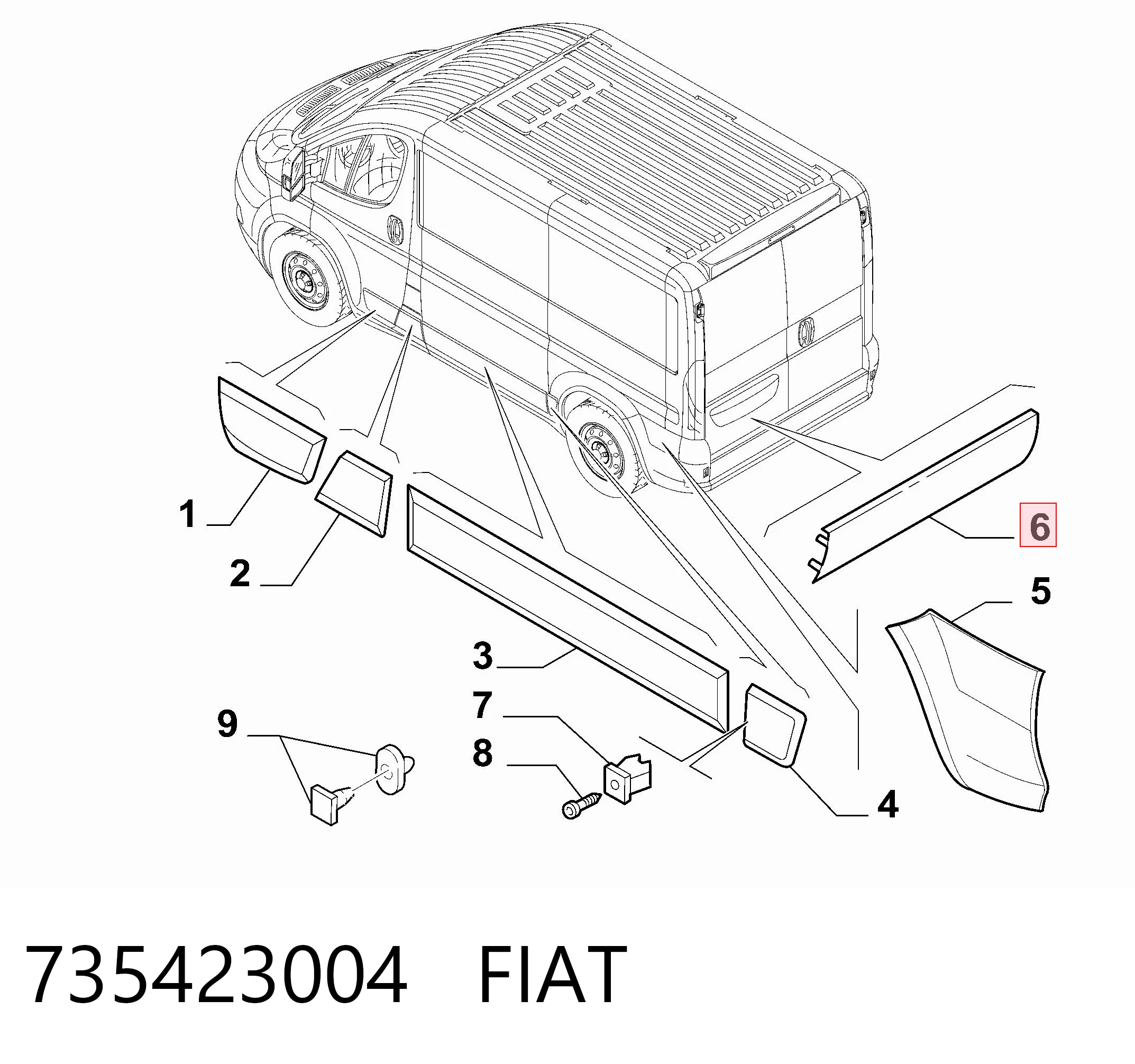 Молдинг задніх правих дверей Chrysler 735423004 ціна, від 12.67 USD