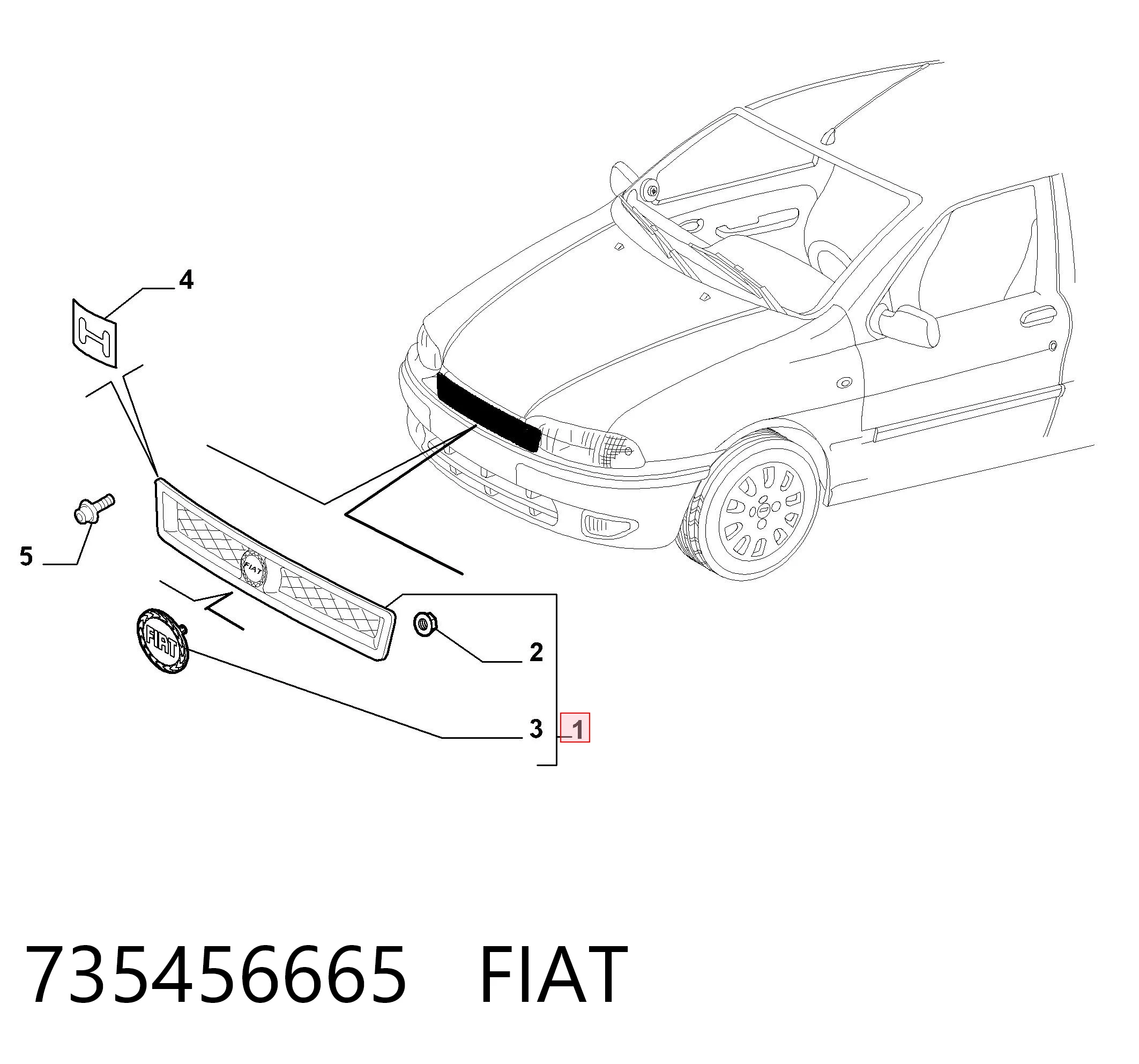 Решітка радіатора Fiat Albea 172