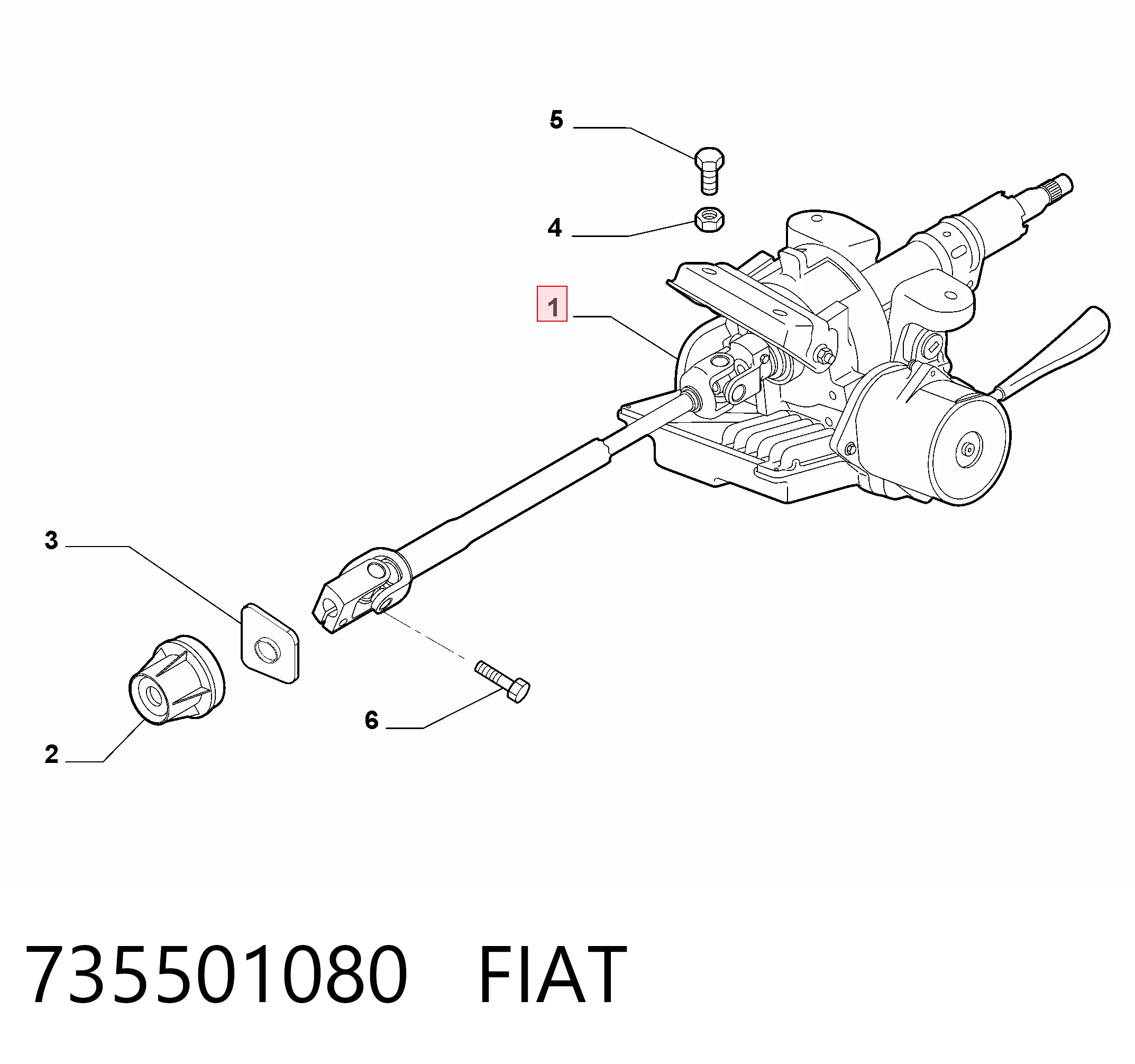  Рульова колонка Fiat 500 