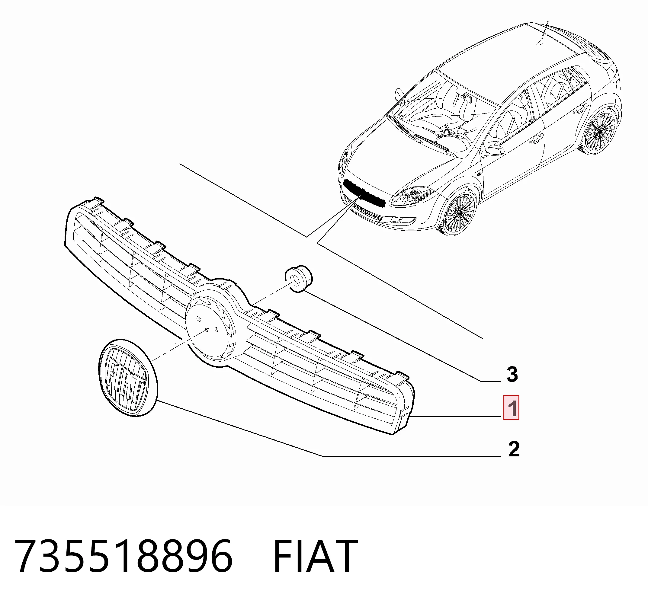 Облицювання радіатора Fiat Bravo II хетчбек (198) (2007 - 2014) ціна, від 100.99 USD