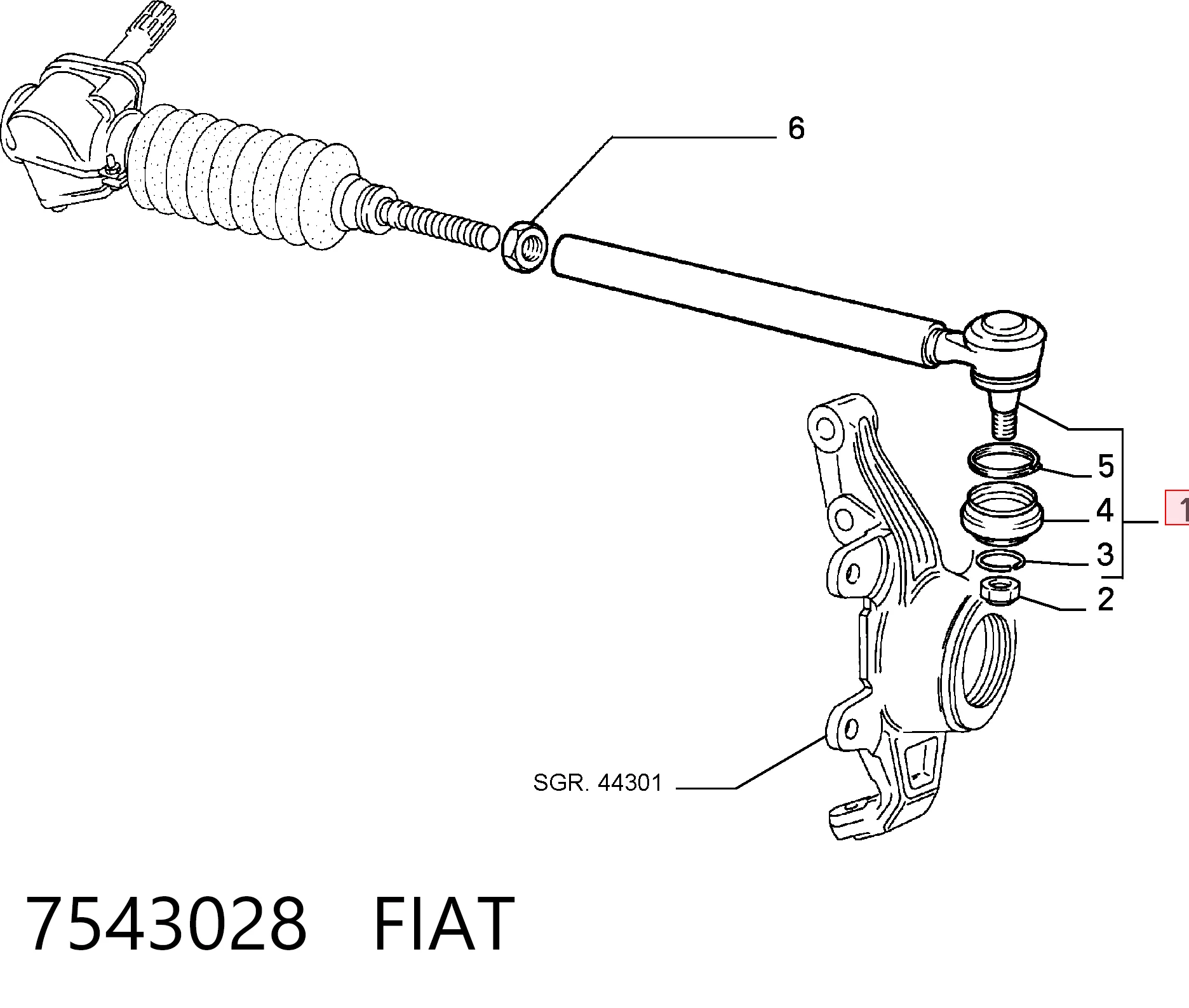  Рульовий наконечник Fiat Fiorino 