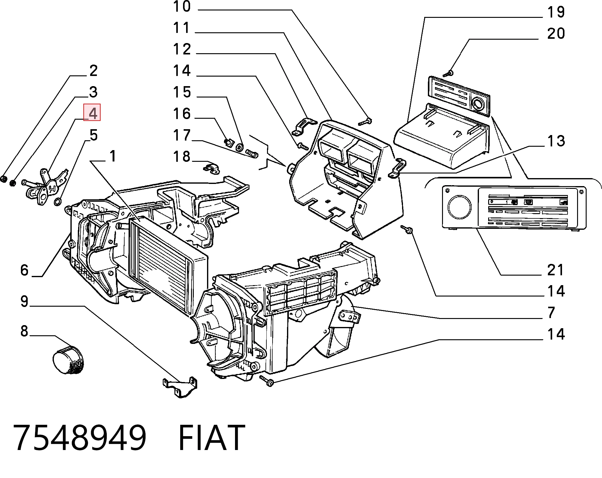 Кран пічки (обігрівача) на Fiat Fiorino  146 Uno
