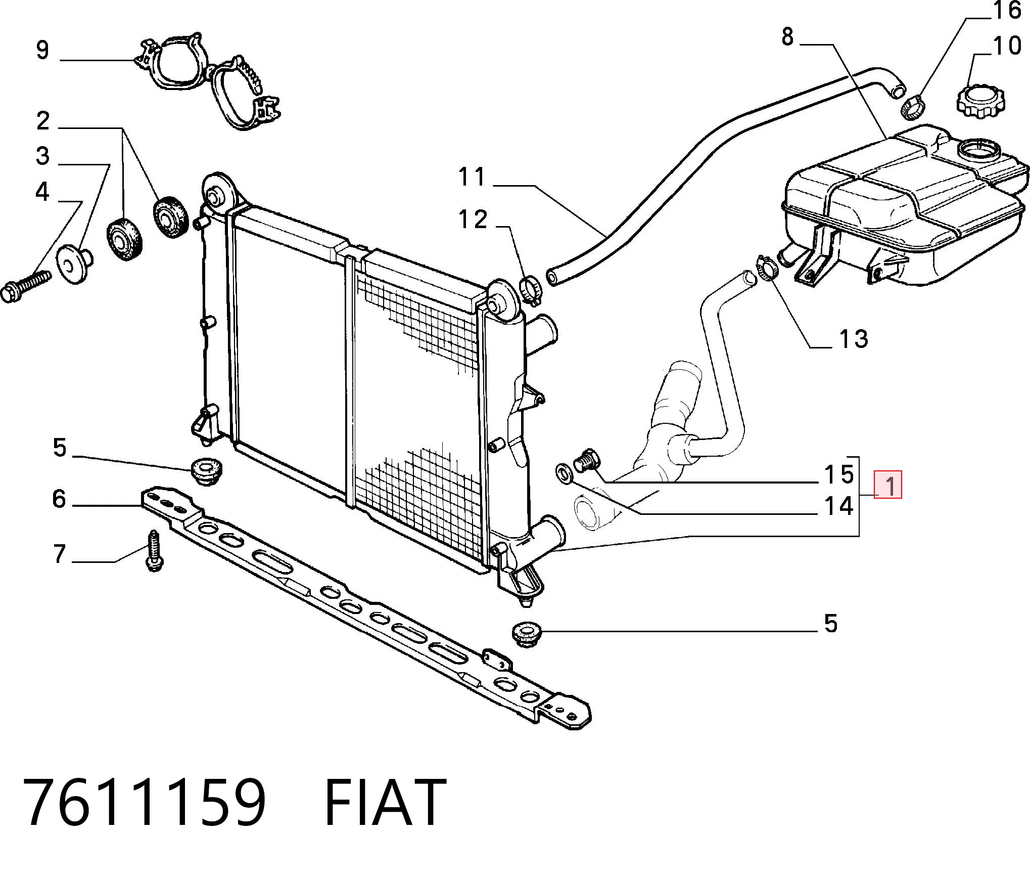 Купити Радіатор Fiat Tempra  159