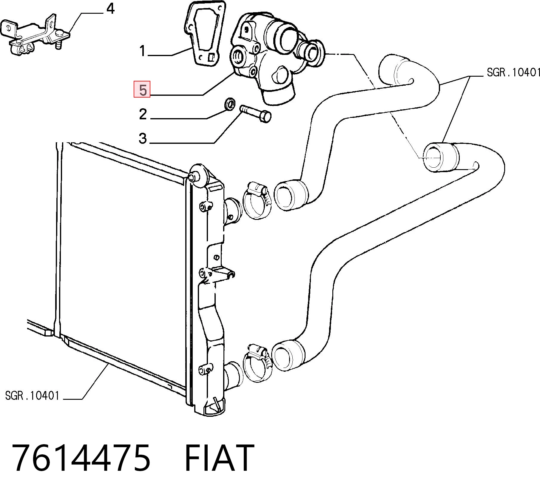 Корпус термостата в зборі на Fiat Tempra  159