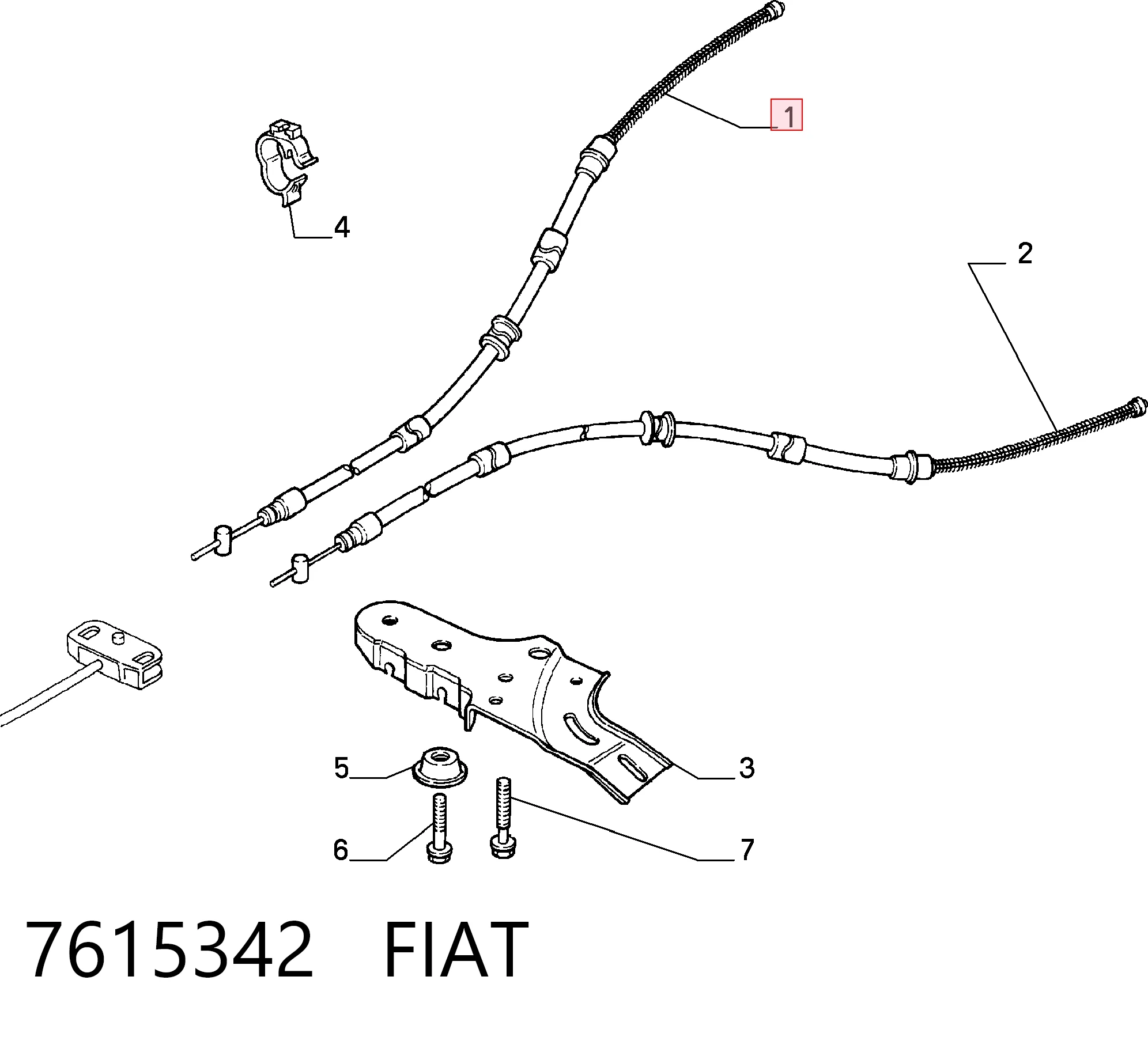 Трос стоянкового гальма задній правий VAG 60577826 ціна, від 7.98 USD