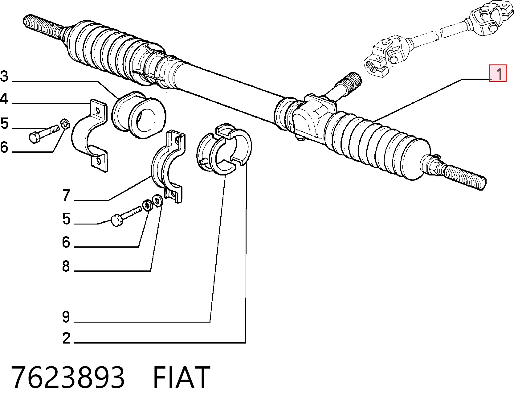 7623893 Fiat/Alfa/Lancia Рейковий рульовий механізм