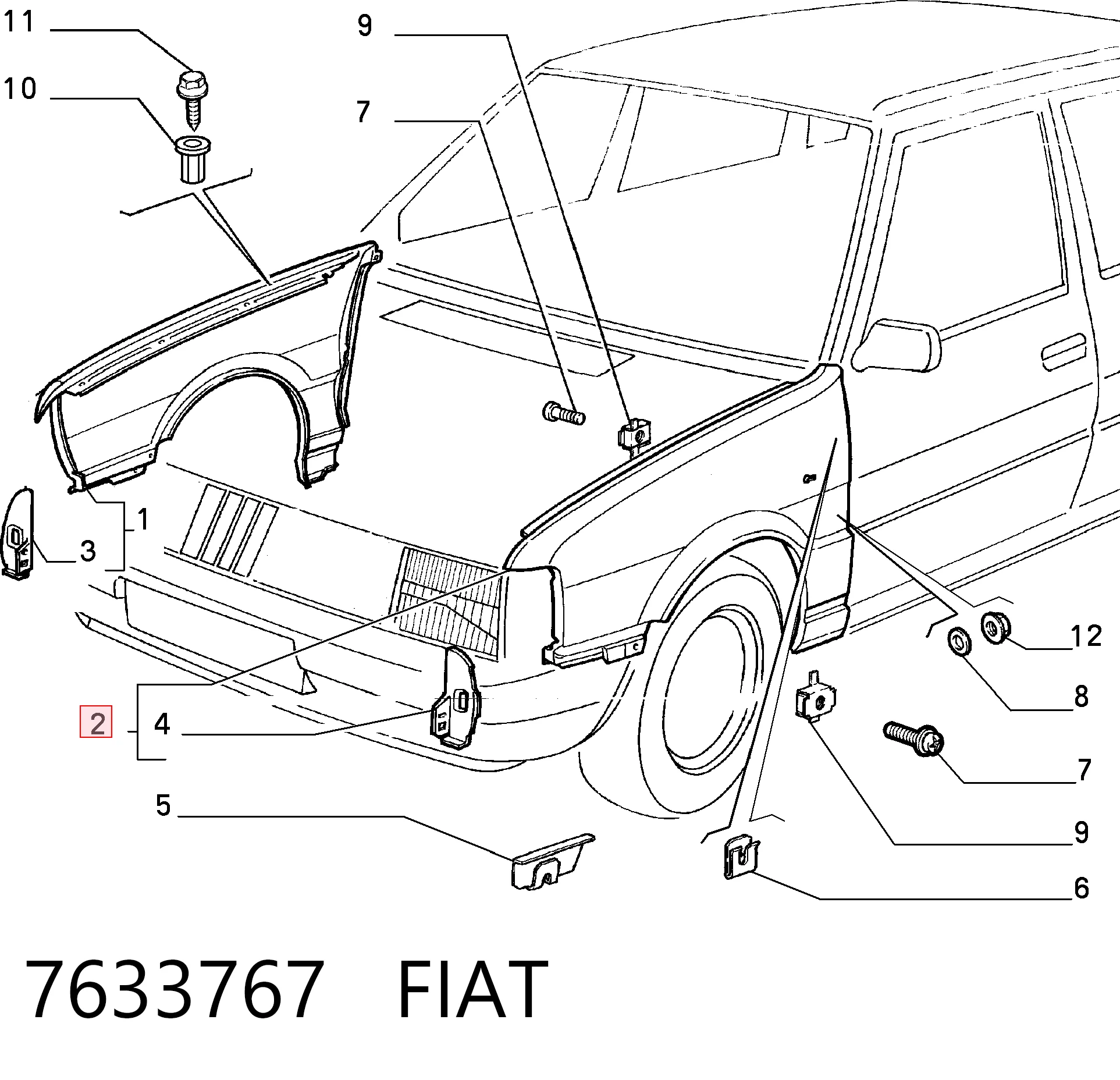 Переднє ліве крило на Fiat Uno  146A