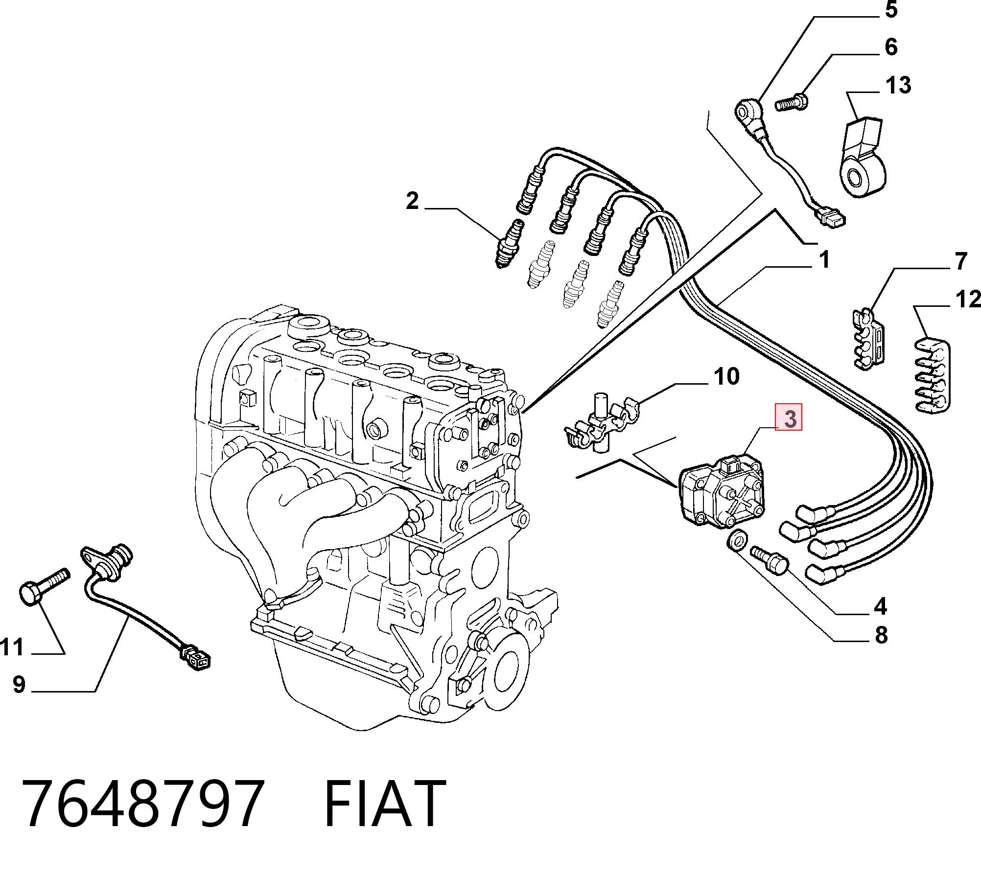 7648797 Fiat/Alfa/Lancia Котушка запалювання
